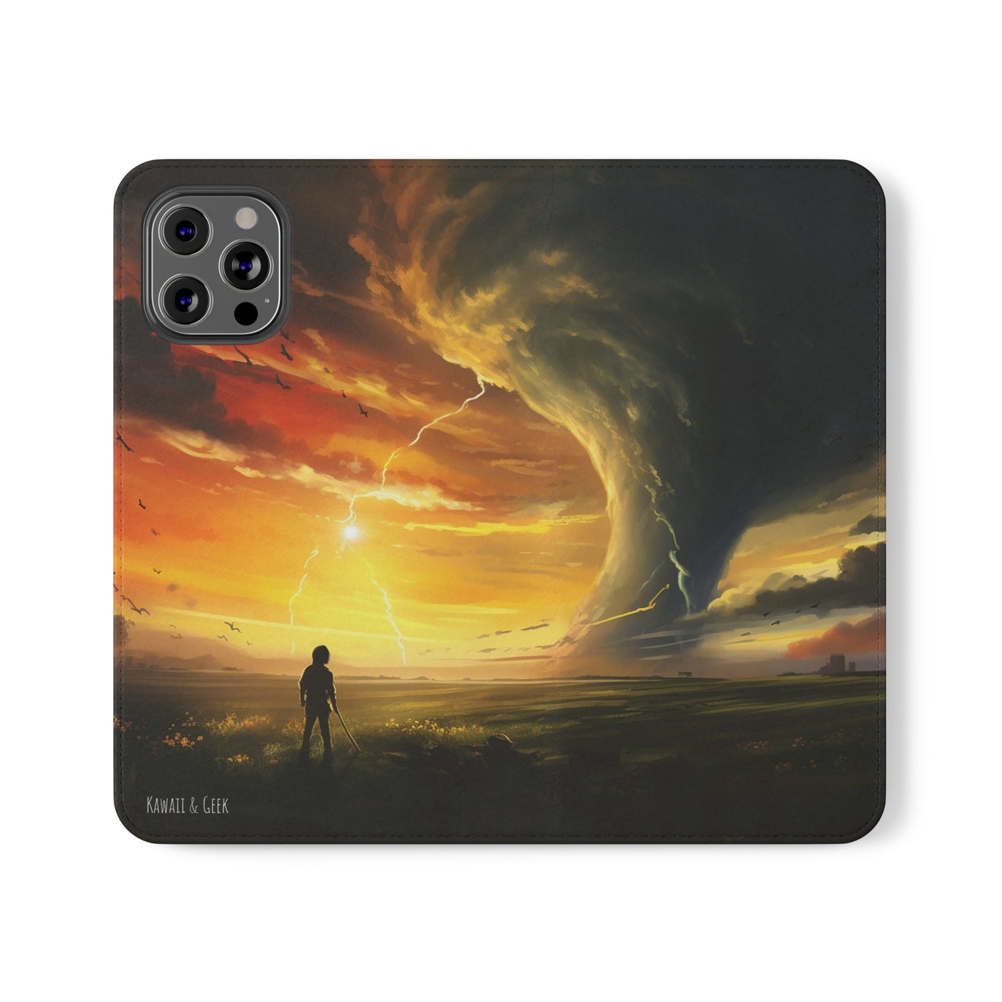 Apocalyptic Tornado Kids Flip Phone Case