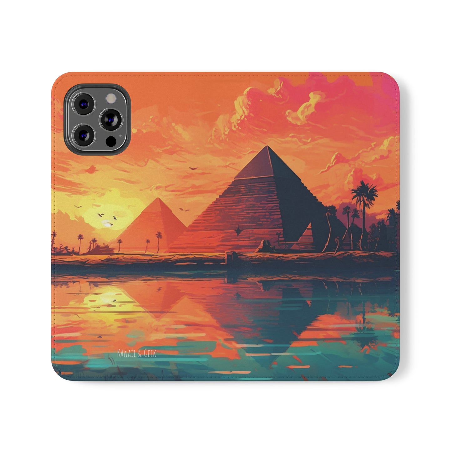 Egyptian Pyramid at Sunset Flip Phone Case - Carry the Mystique of Ancient Egypt with You