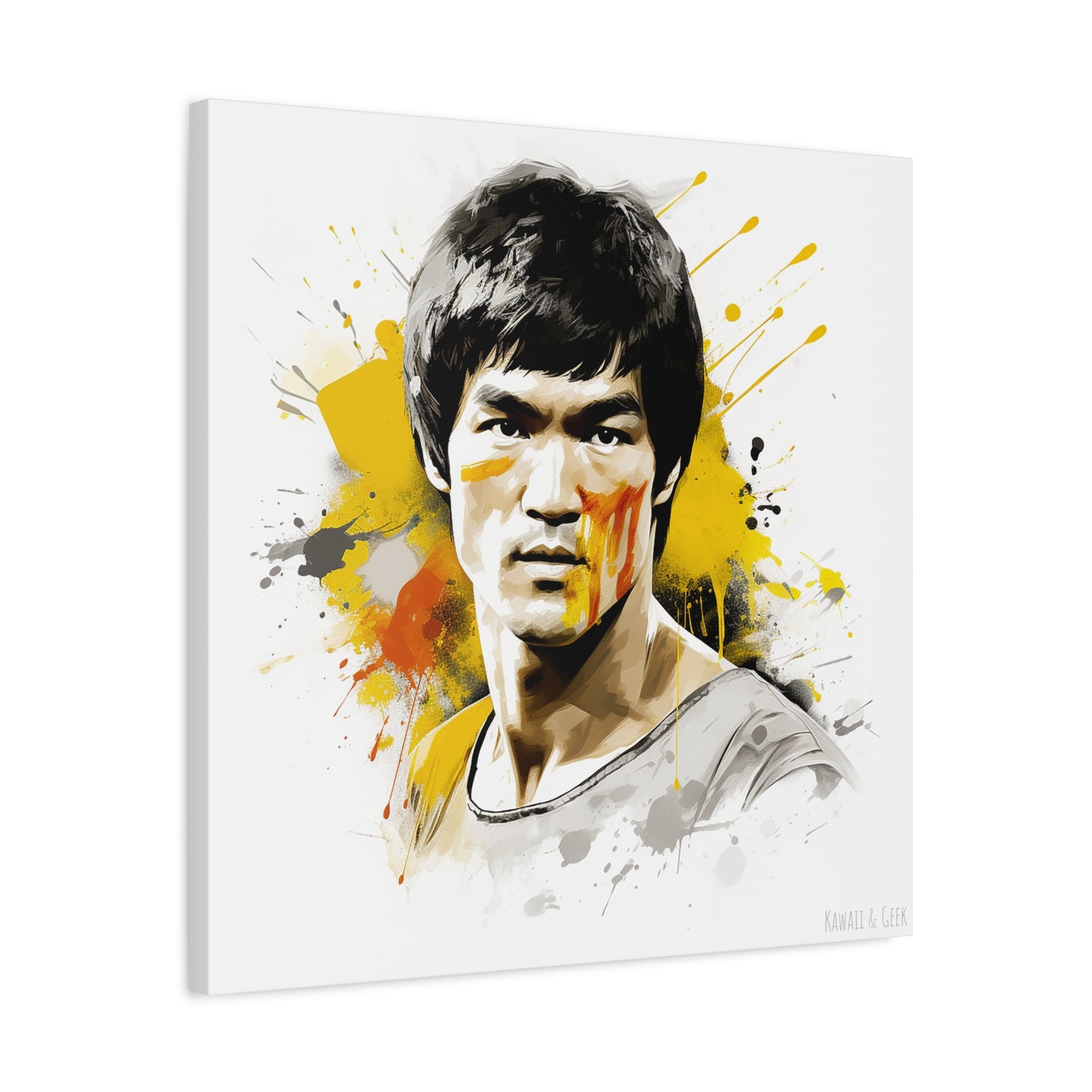 Bruce Lee Watercolor Art: Dynamic Cotton Canva