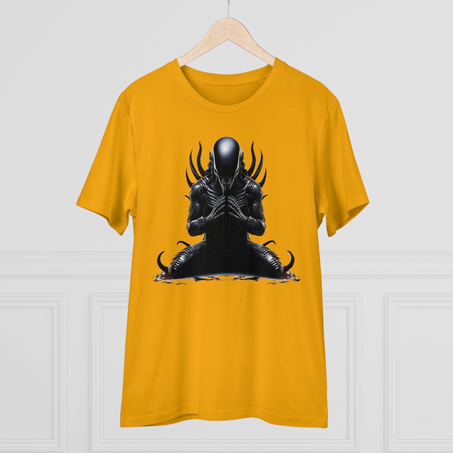 Eco-Friendly Zen Alien Xenomorph T-shirt - Embrace Galactic Serenity