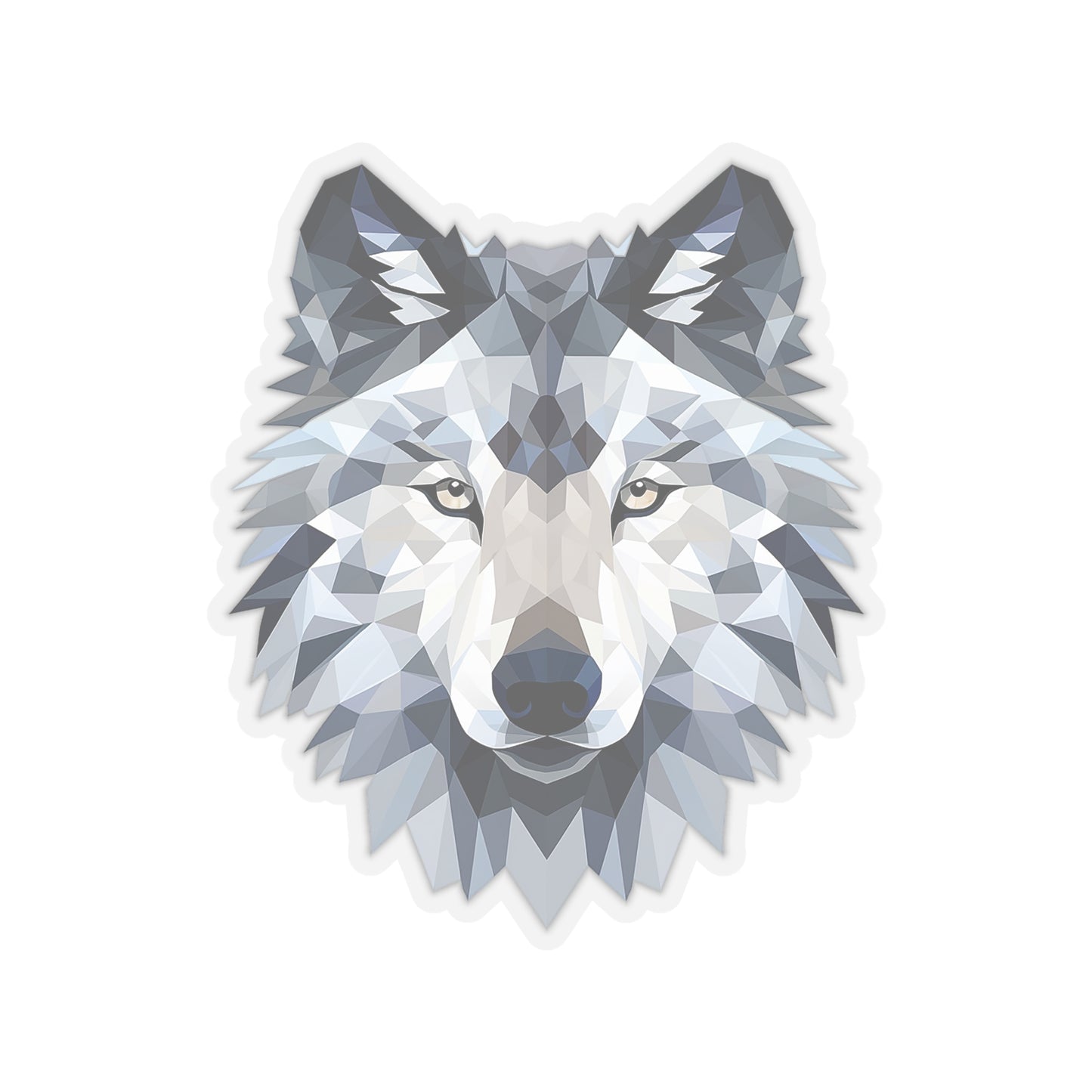 Geometric Facet Wolf Sticker
