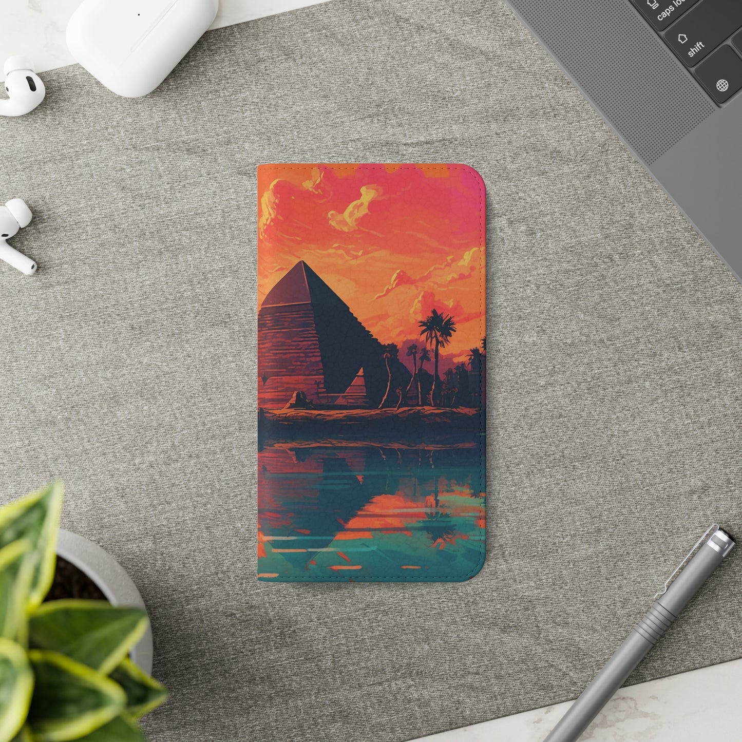 Egyptian Pyramid at Sunset Flip Phone Case - Carry the Mystique of Ancient Egypt with You