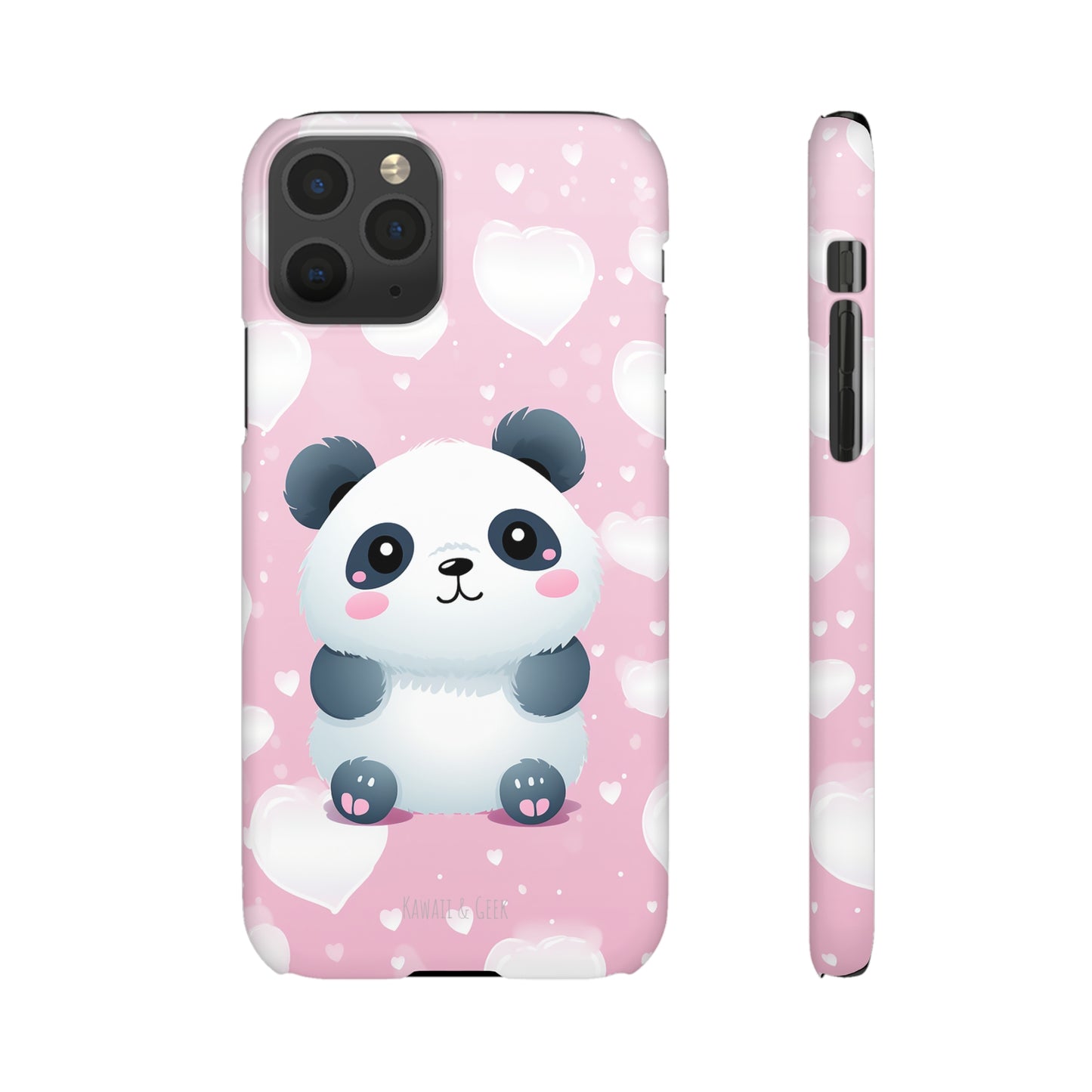 Cute Panda & Hearts Premium Phone Case
