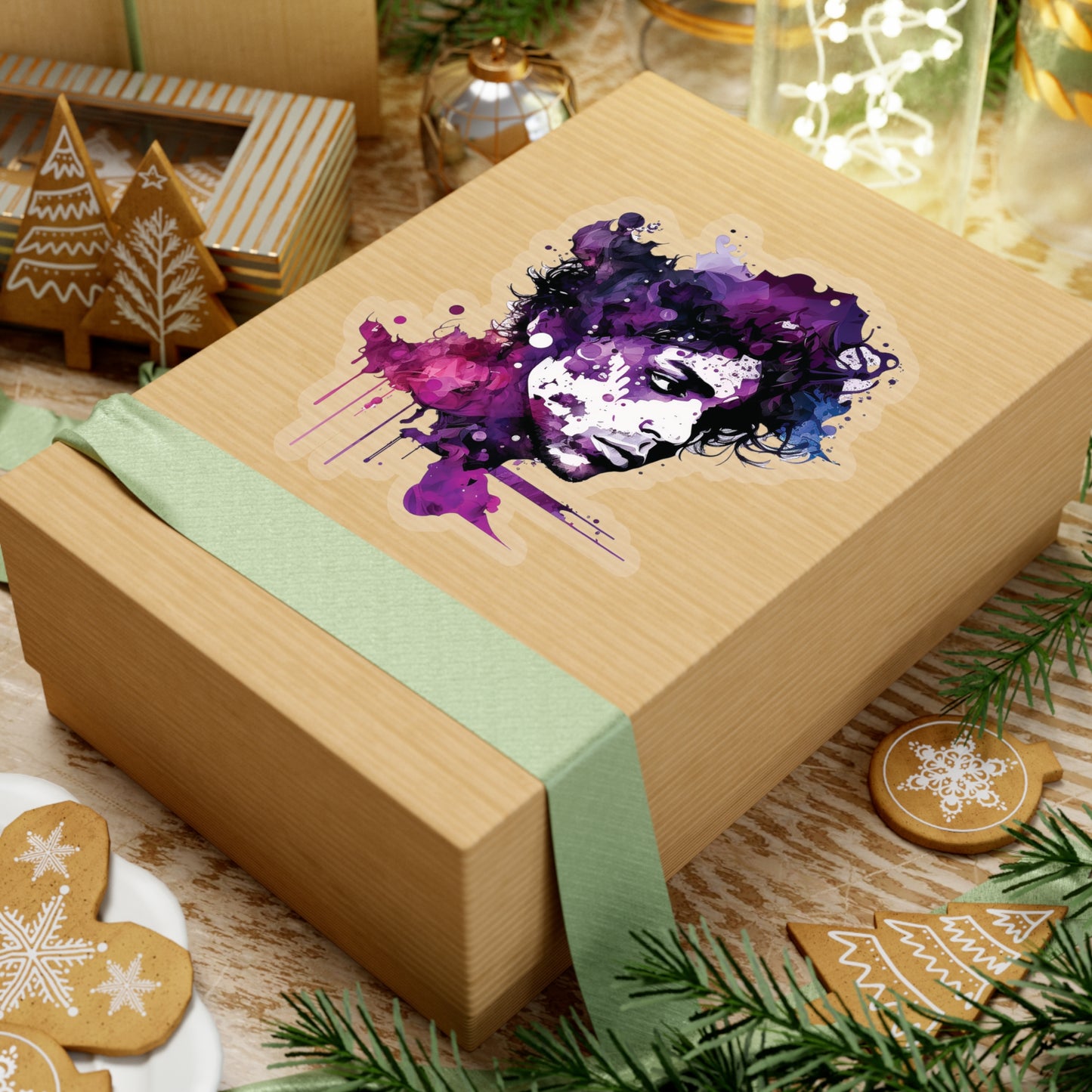 Prince - Love Symbol in Purple Rain Watercolor Style Sticker - Add Some Musical and Colorful Style to Your Tech