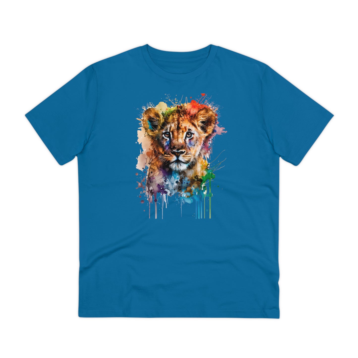 Cute Lion Cub in Watercolor Style Organic Unisex T-Shirt - Add Some Adorable and Eco-Friendly Style to Your Wardrobe