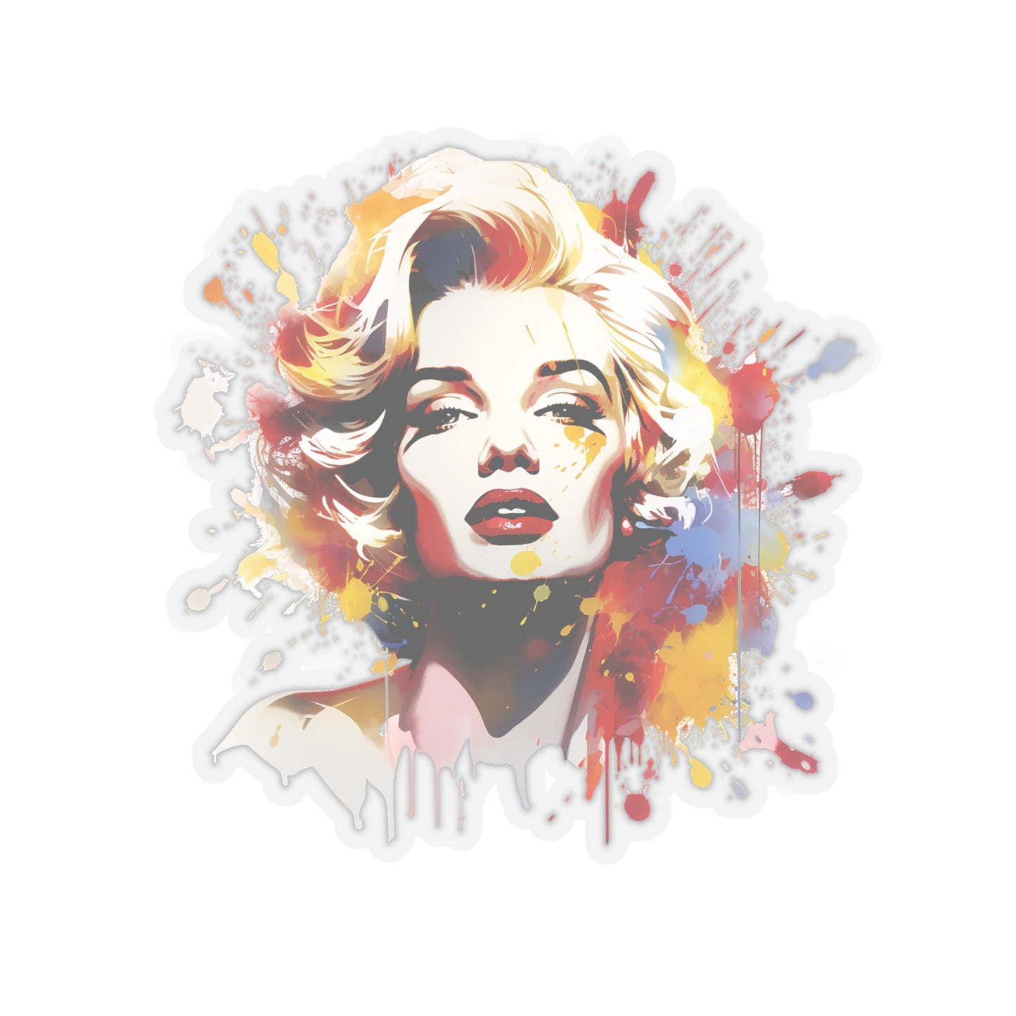 Marilyn Monroe Sticker in Watercolor Style