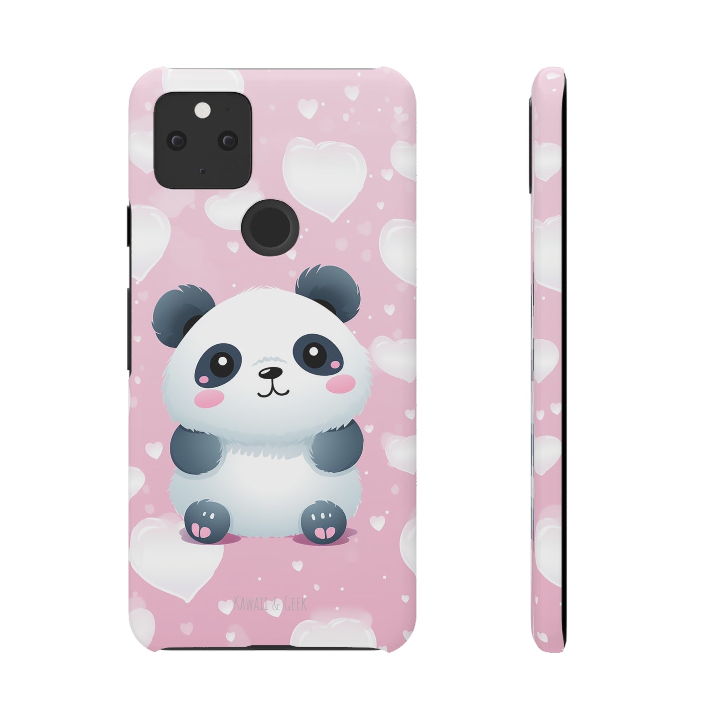 Cute Panda & Hearts Premium Phone Case