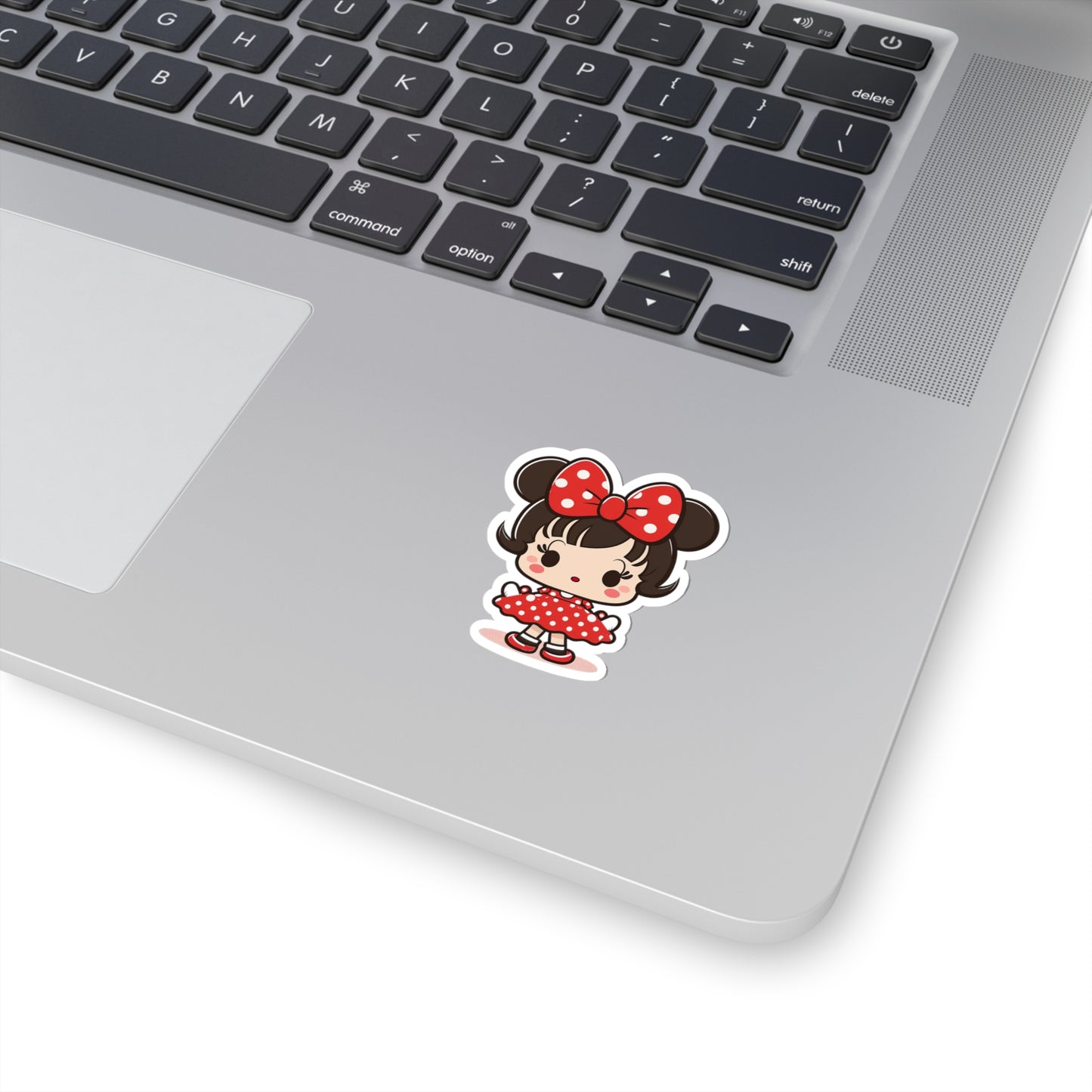 Kawaii Little Girl with Minnie Style Sticker - Add Some Cute and Adorable Style to Your Tech