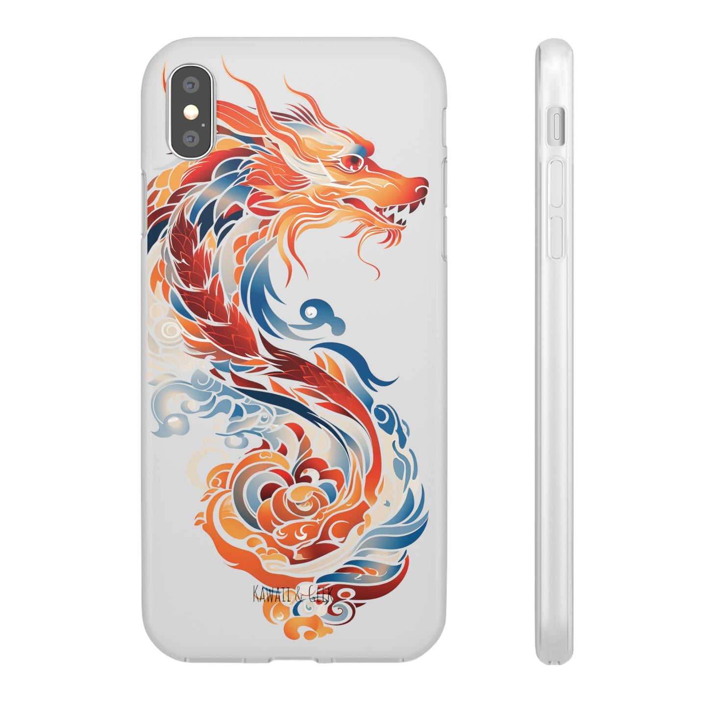 Elegant Chinese Ink Dragon Flexi Transparent Phone Case