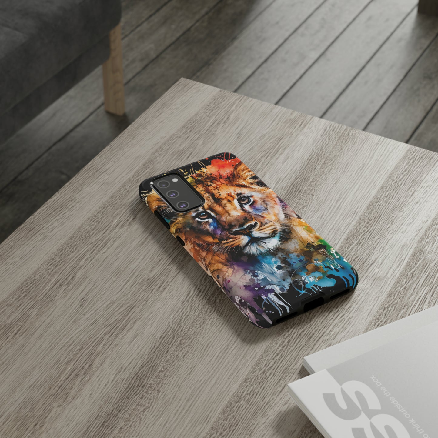 Watercolor Lion Cub Tough Phone Case - iPhone 15 compatible