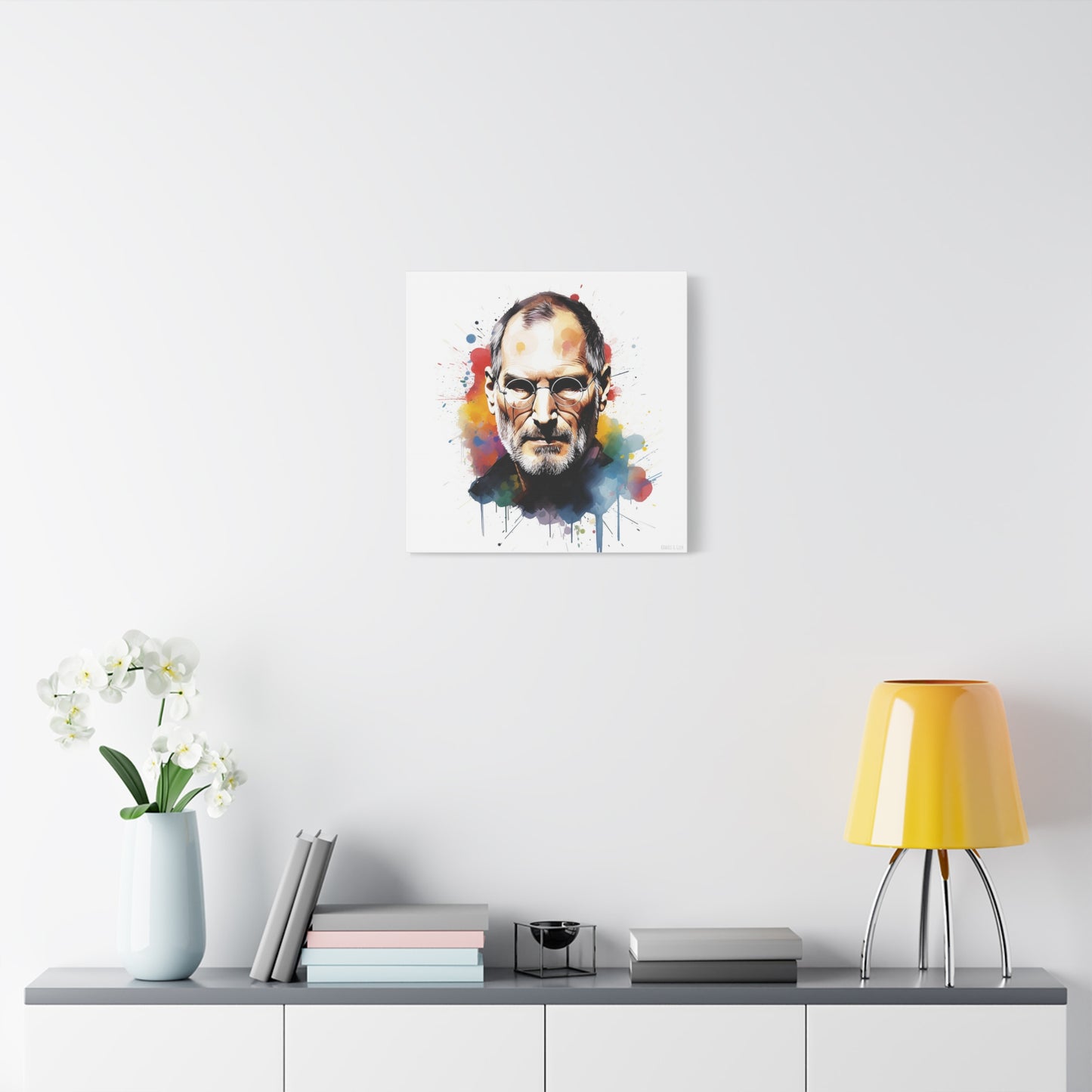 Steve Jobs Watercolor Mastery Cotton Canvas
