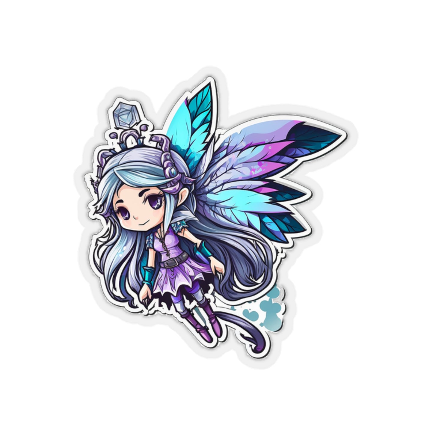Kawaii Blue Fairy Sticker - Add Some Cute and Magical Style to Your Tech