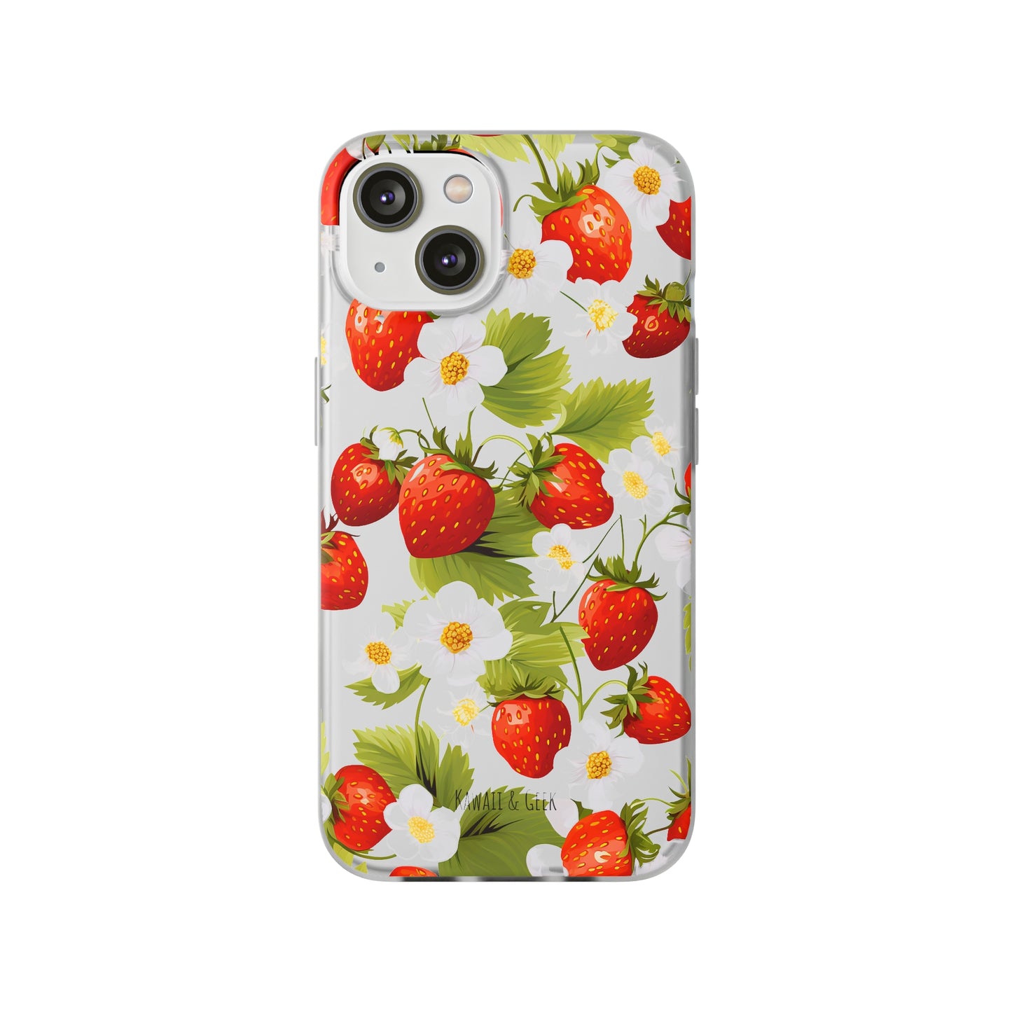 Strawberries & Florals Flexi and Transparent Phone Case