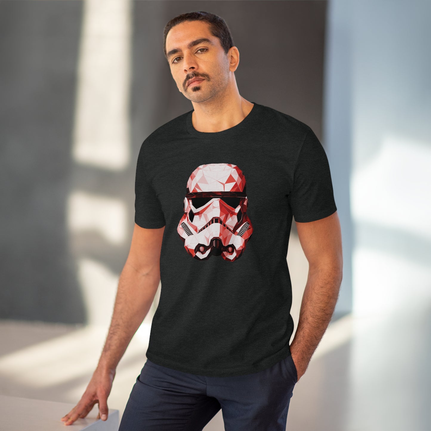 Stormtrooper Polygonal T-Shirt - Red Edition - Embrace Galactic Precision - Star Wars