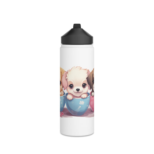Puppies Trio Stainless Steel Water Bottle
