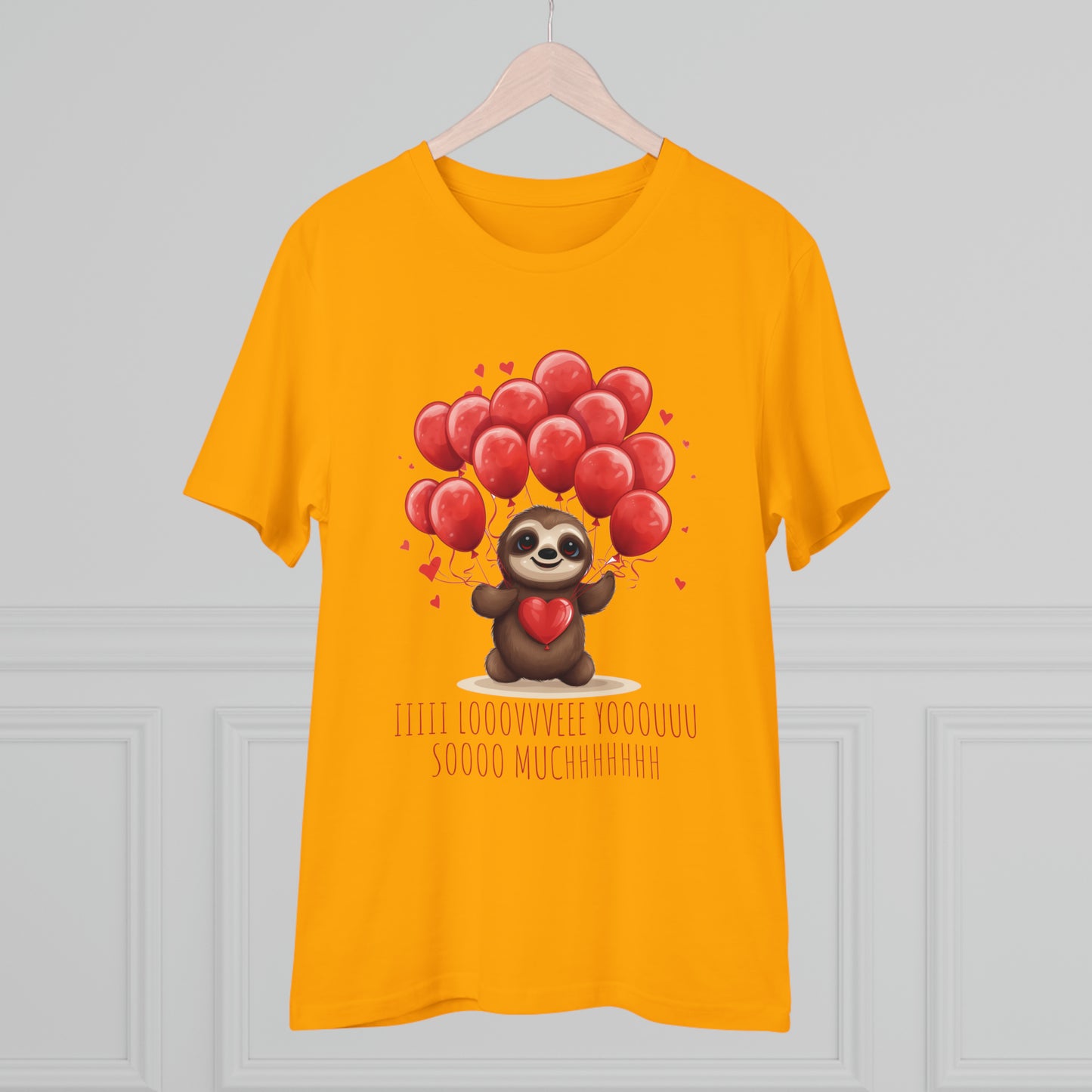 Sloth Love Balloon Tee - Eco-Friendly Slow Love Shirt - Valentine's Day Special