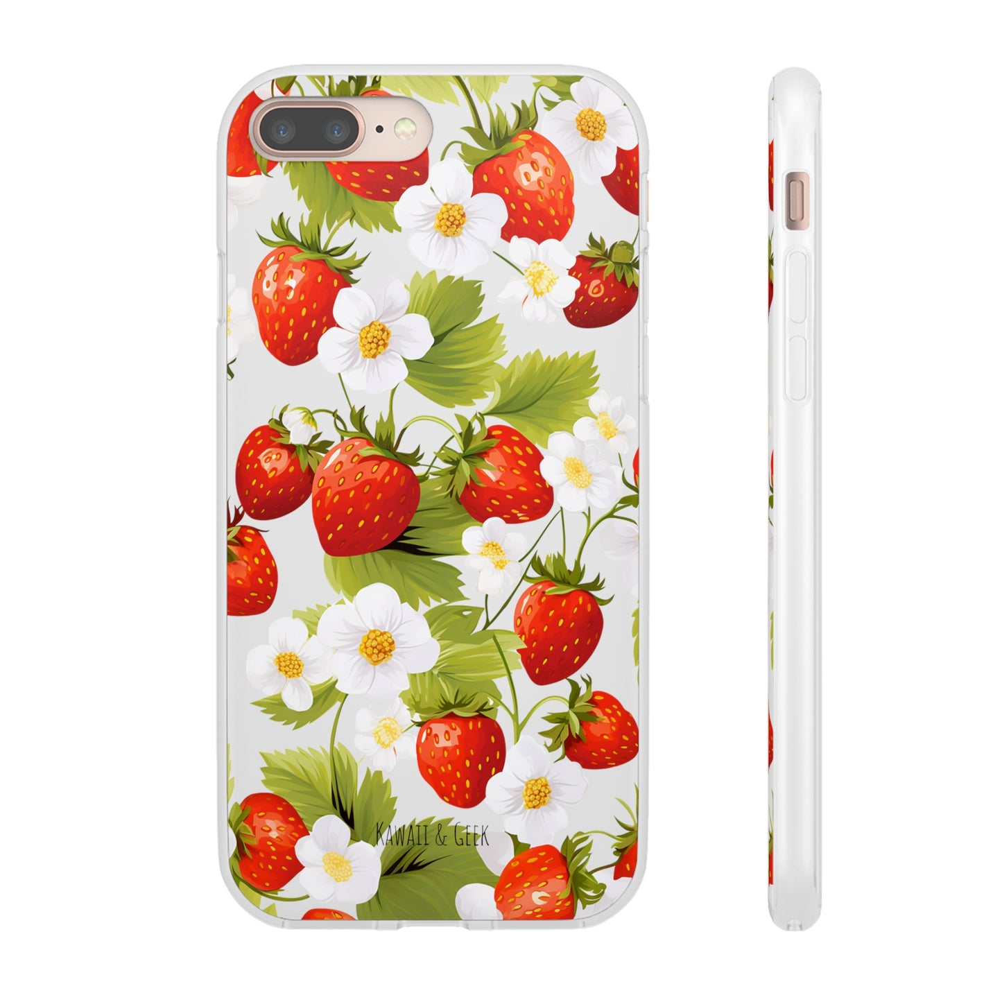 Strawberries & Florals Flexi and Transparent Phone Case