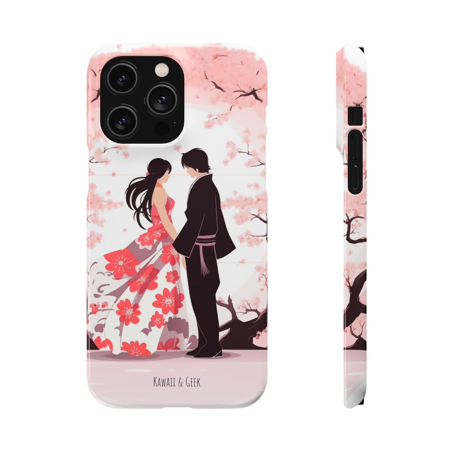 Japanese Blossom Love Premium Phone Case - Valentine's Cherry Tree Design