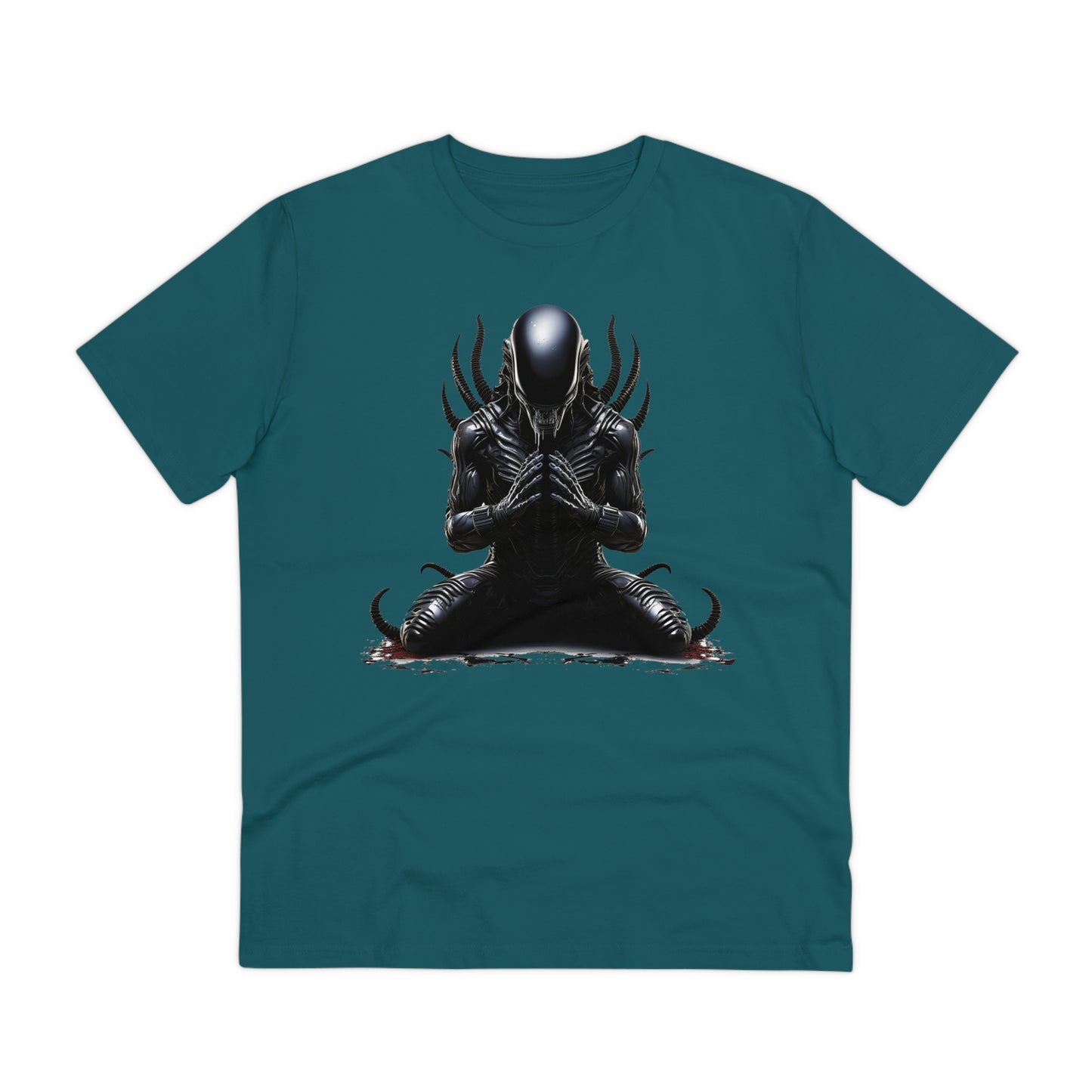 Eco-Friendly Zen Alien Xenomorph T-shirt - Embrace Galactic Serenity