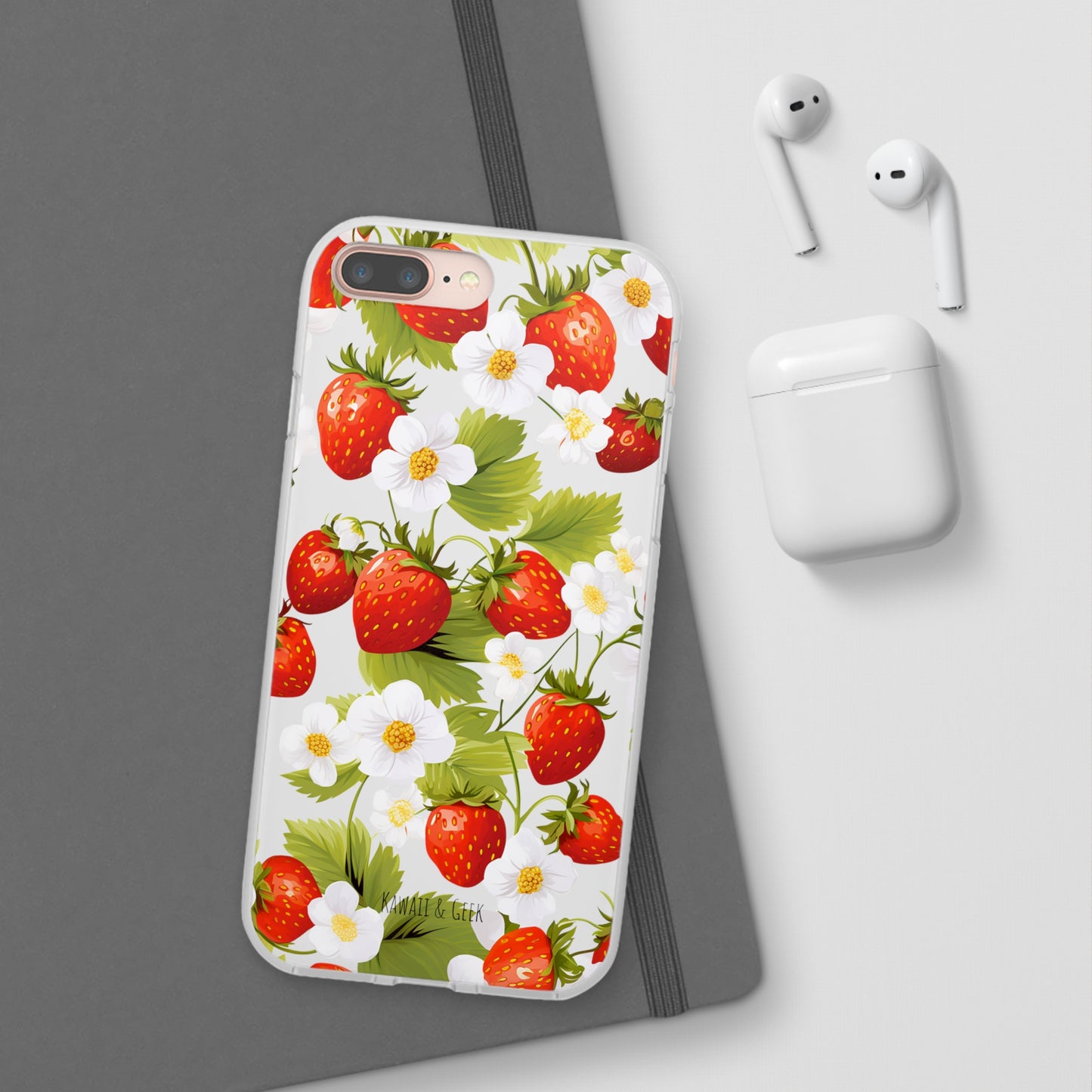 Strawberries & Florals Flexi and Transparent Phone Case
