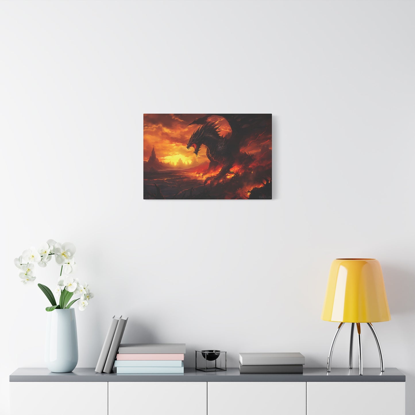 Unleash the Mighty: Gigantic Fire Dragon Canvas