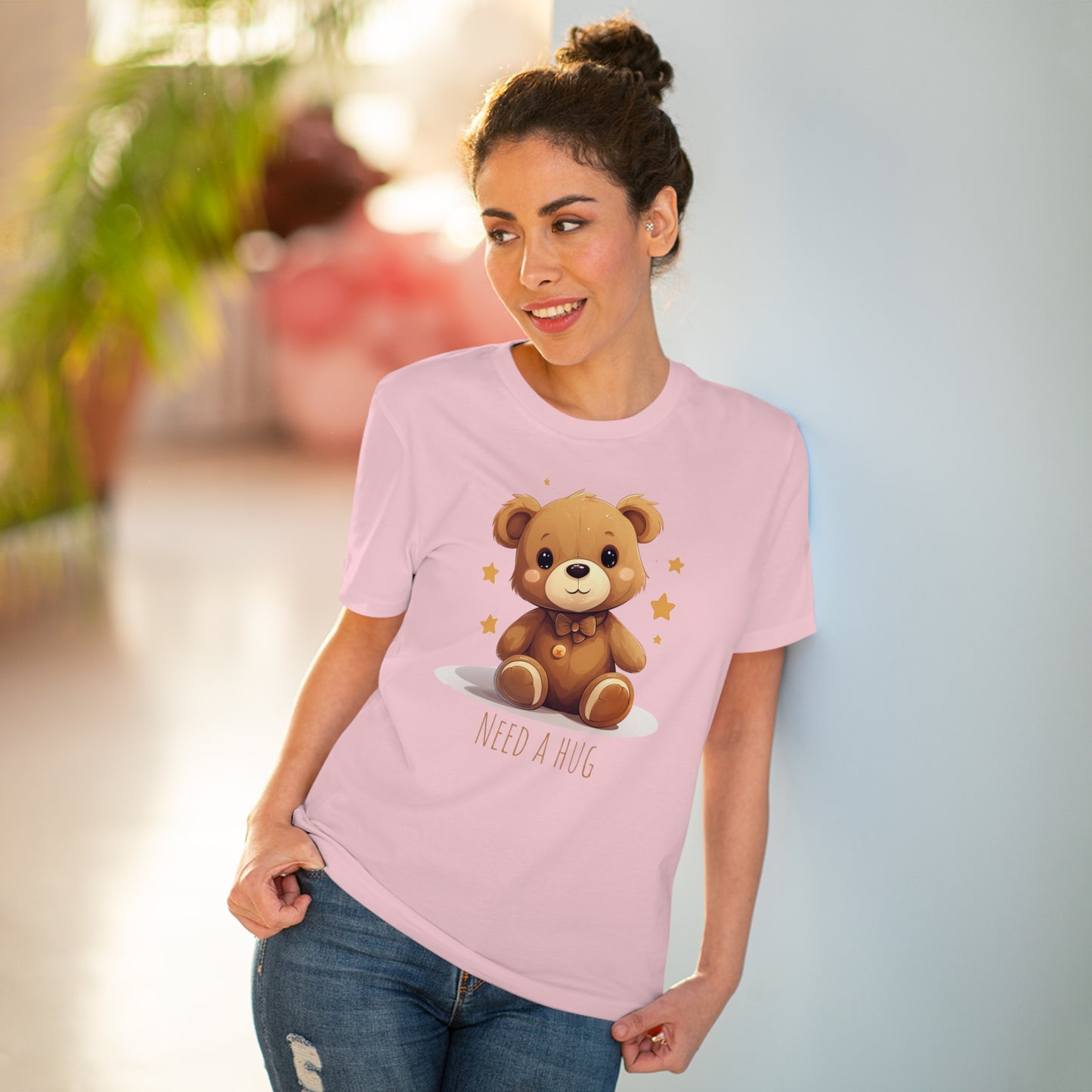 Eco-Friendly "Need a Hug" Teddy Bear Tee