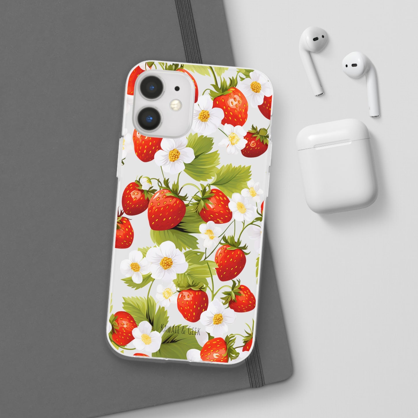 Strawberries & Florals Flexi and Transparent Phone Case