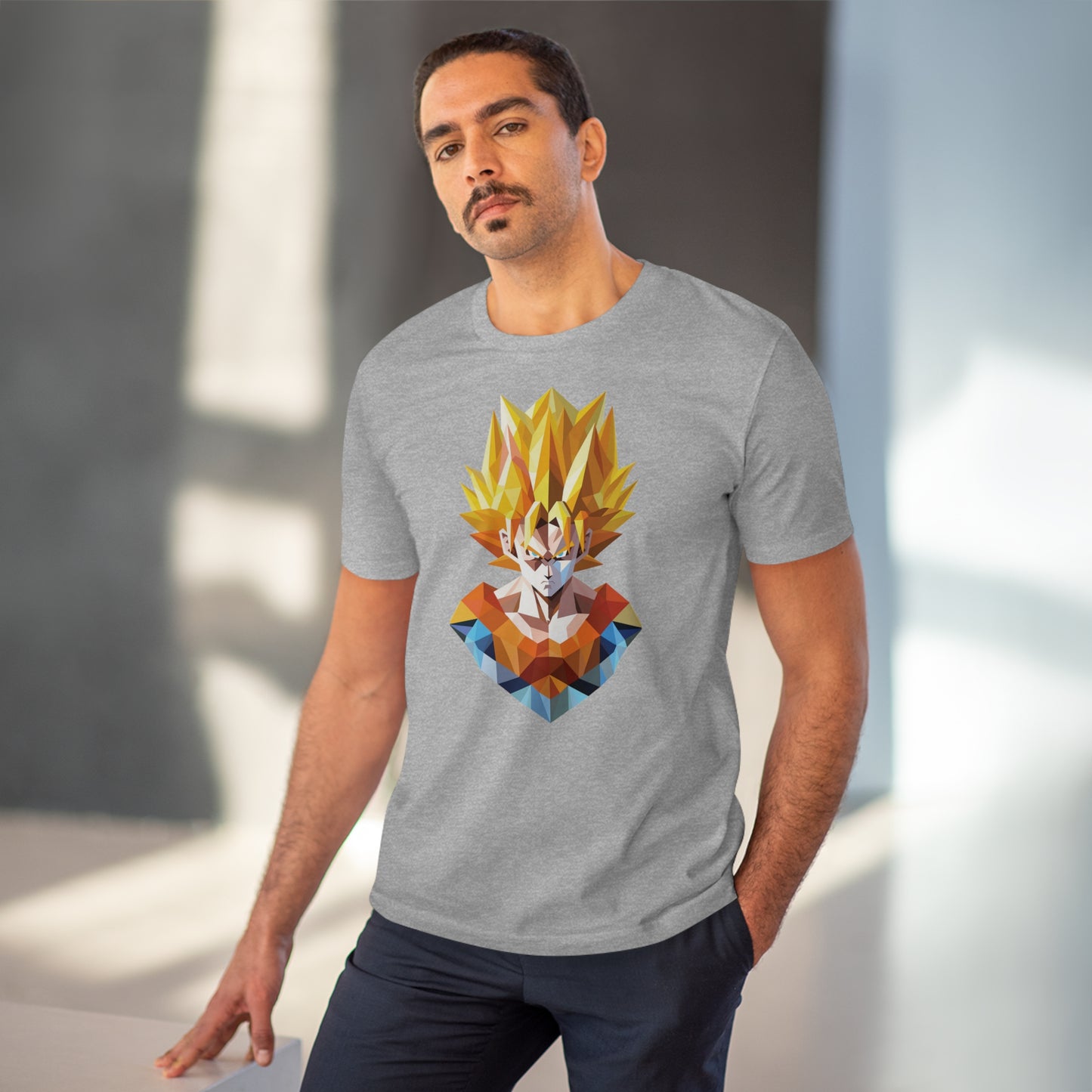 San Goku Super Saiyan Polygonal T-Shirt - Embrace Legendary Power