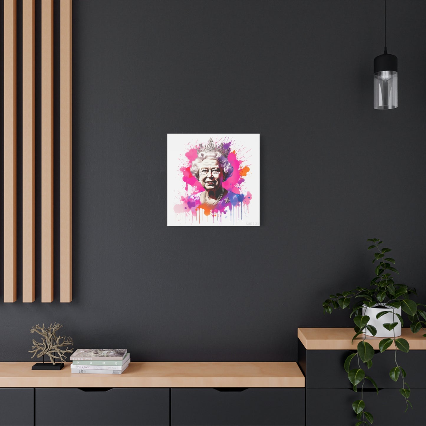 Queen Elizabeth II: Radiant Watercolor Cotton Canvas