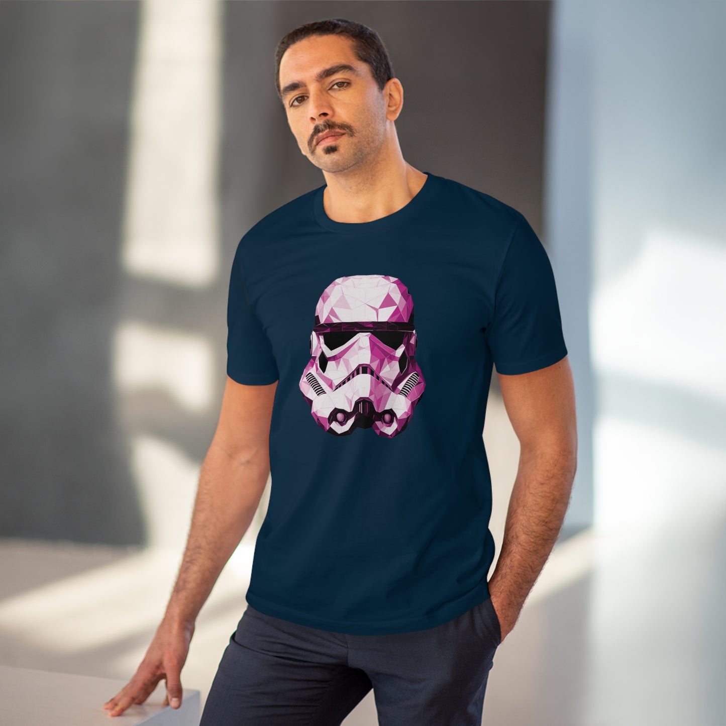 Stormtrooper Polygonal T-Shirt Pink Edition - Embrace Galactic Precision