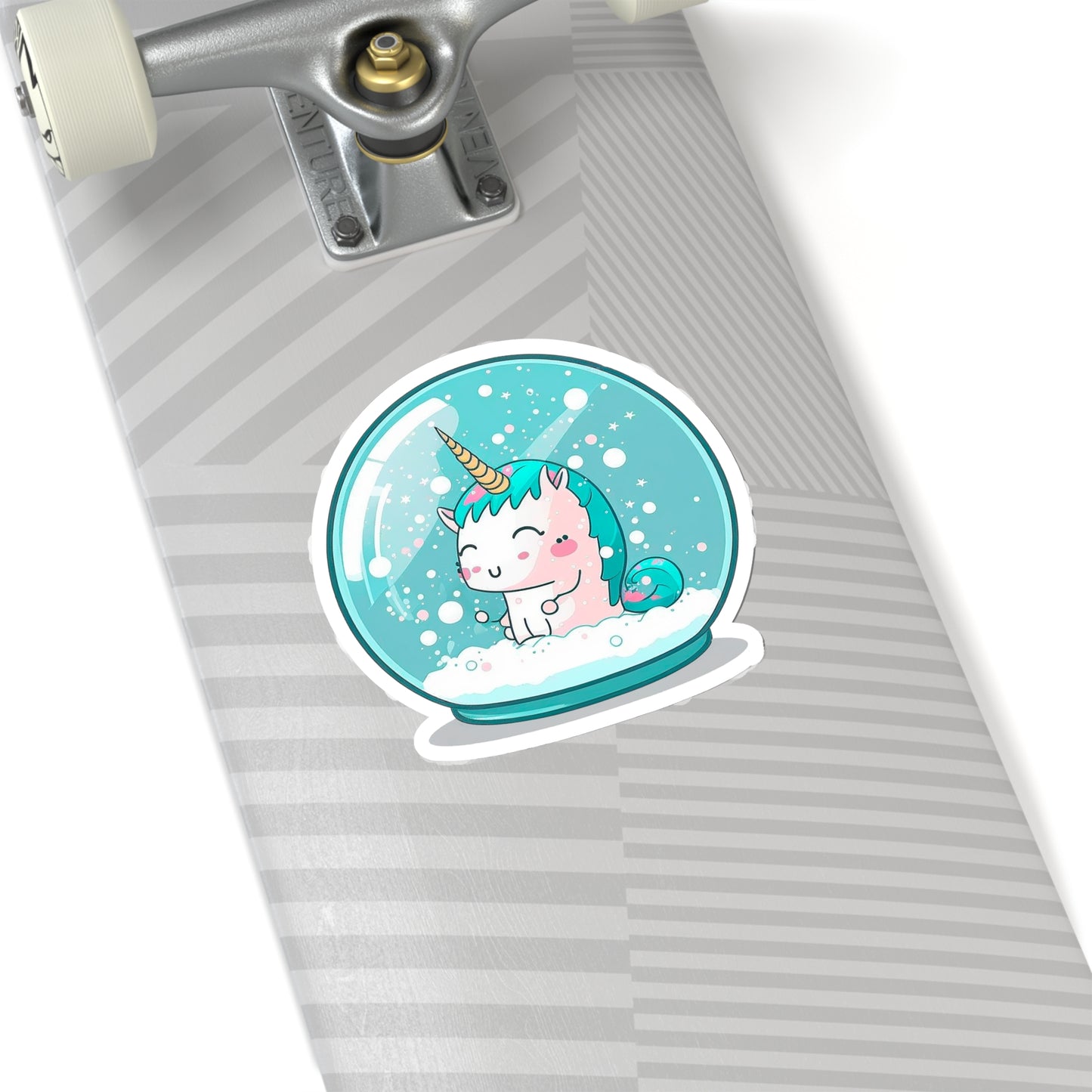 Kawaii Unicorn in Snowball Sticker - Add Some Cute and Whimsical Style to Your Tech