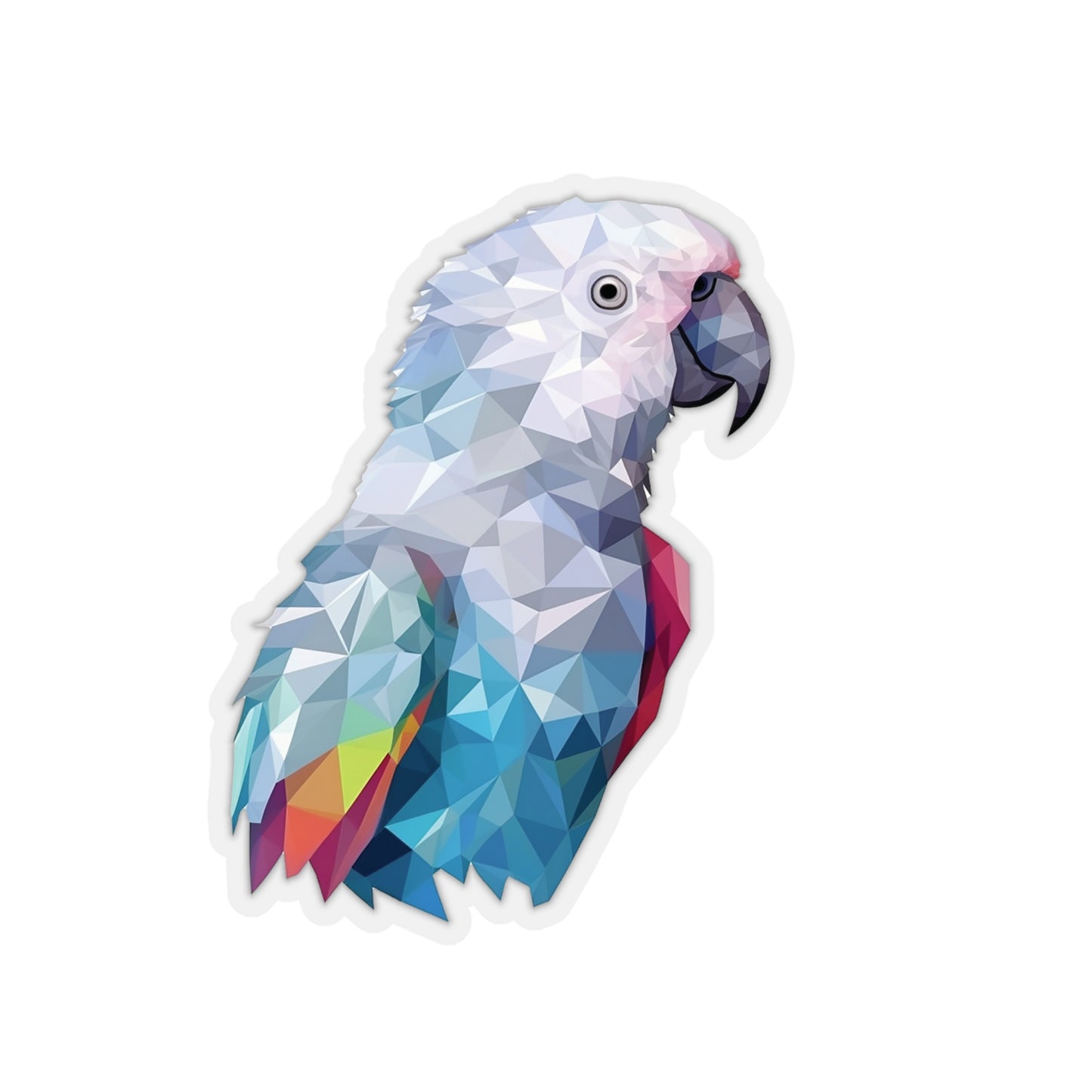 Grey Parrot Sticker - A Graceful Avian Presence