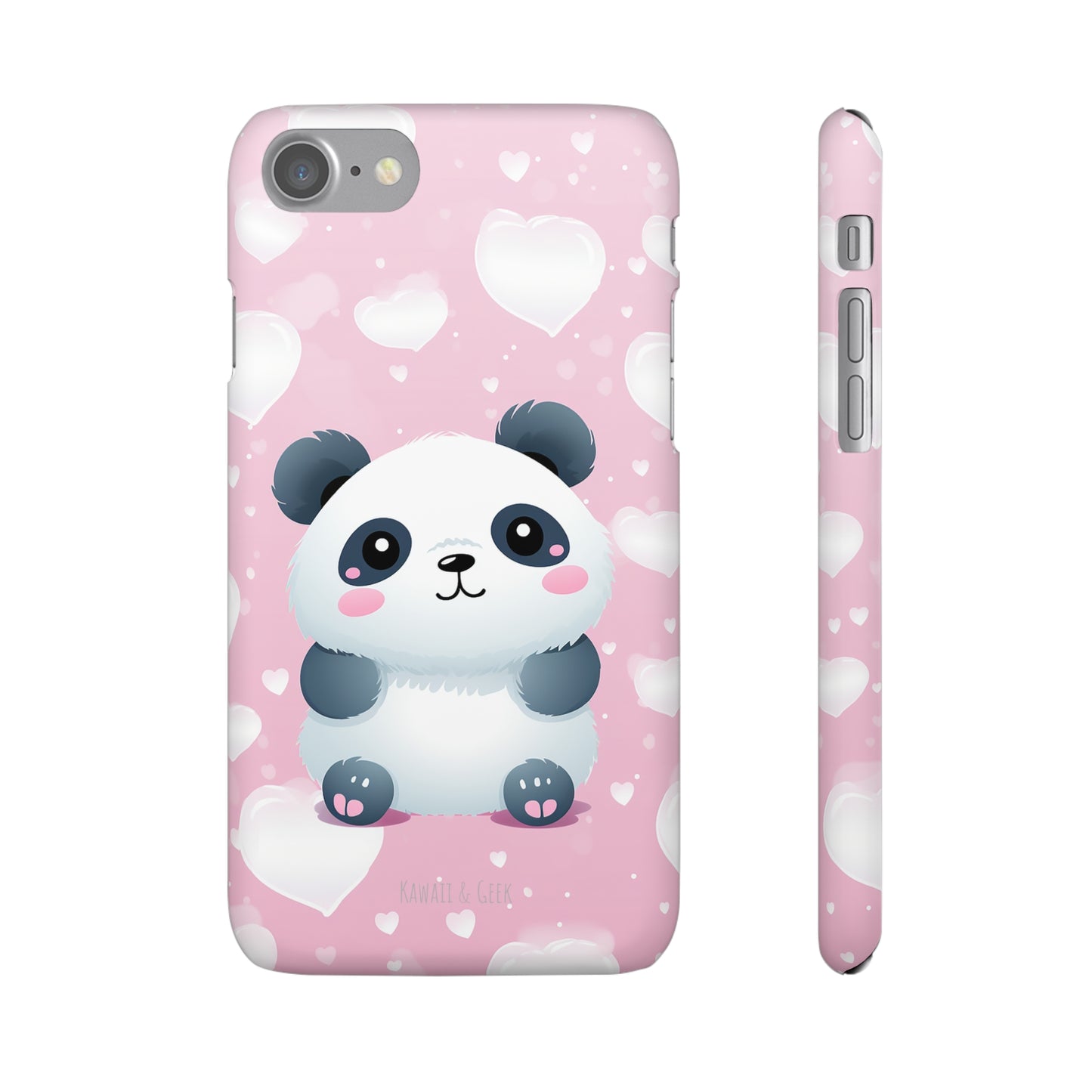 Cute Panda & Hearts Premium Phone Case
