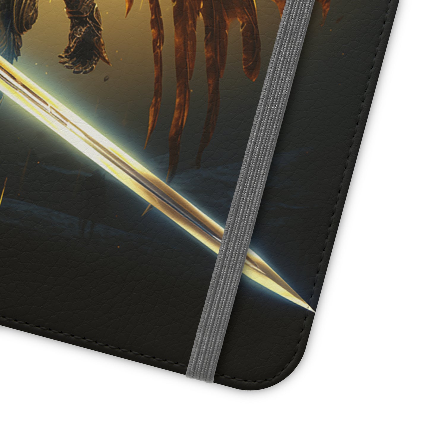 Dark Angel Flip Phone Case: Guardian with Sword