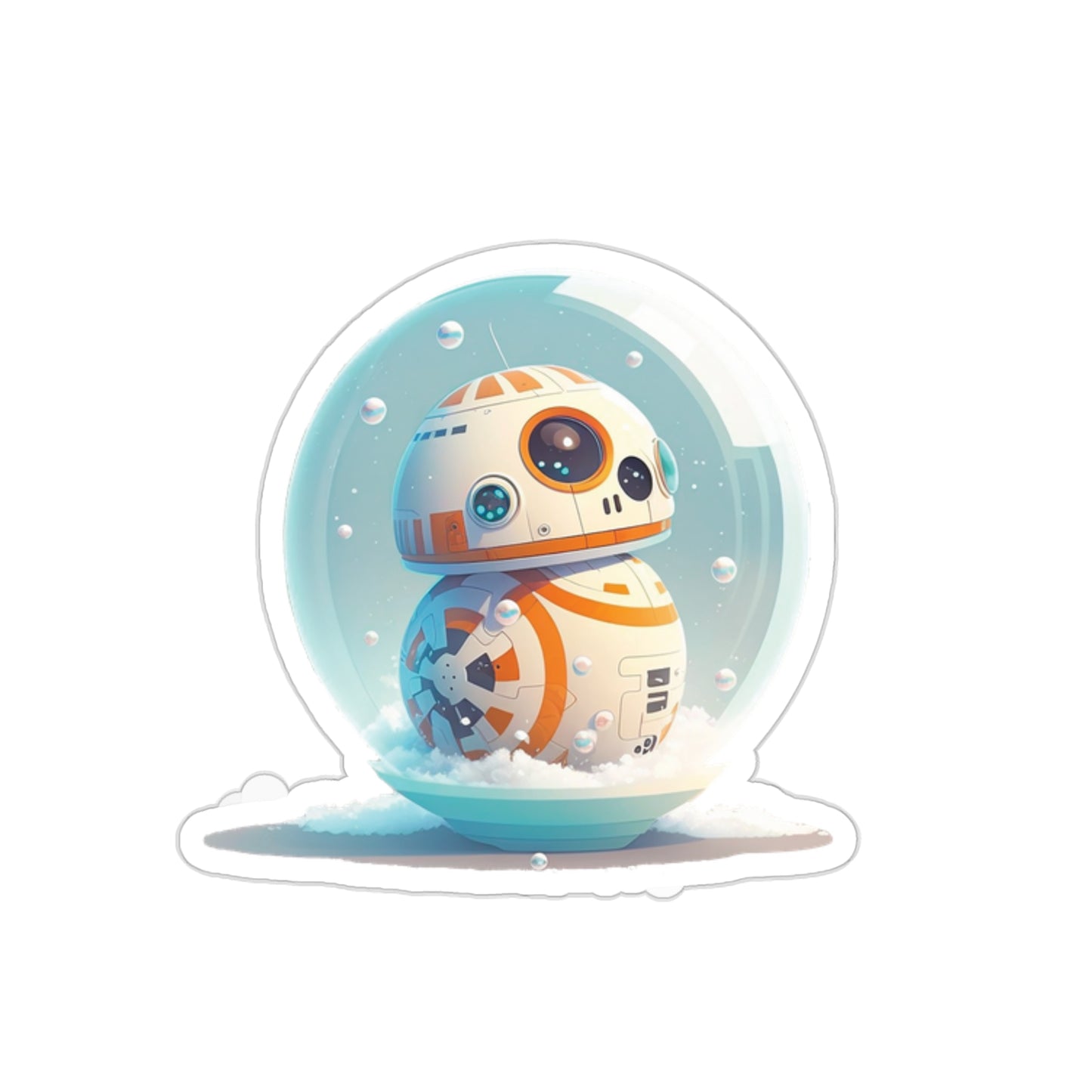 Cute BB8 in Snowball Sticker - Add Some Playful and Adorable Style to Your Tech - Star Wars