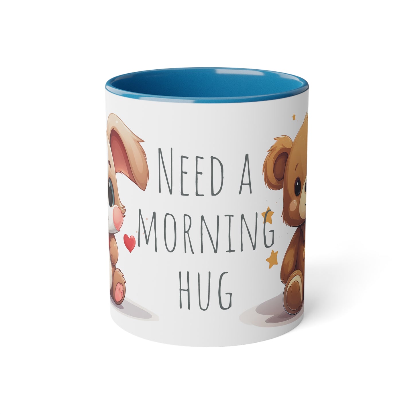 11oz Bi-Color Mug: "Morning Hug" Teddy Duo - EU