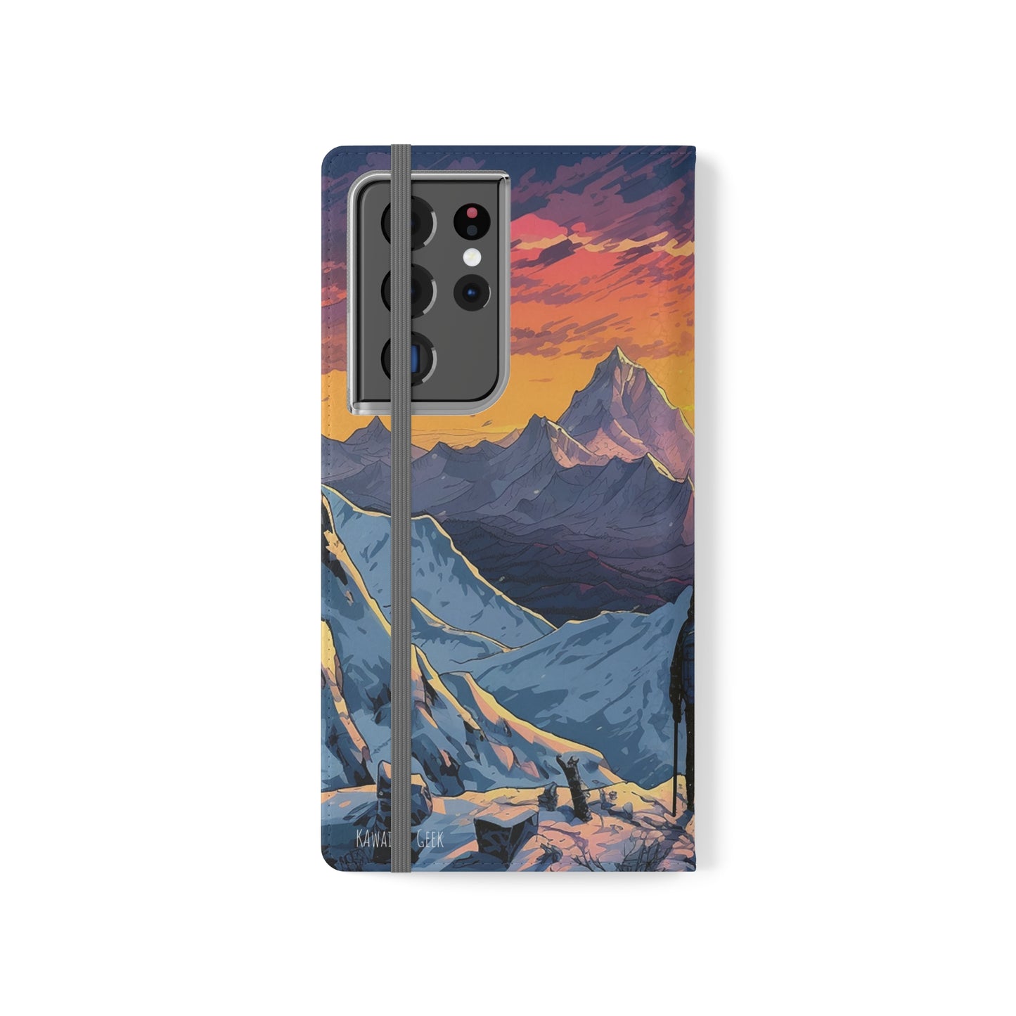 Snowy Mountain Landscape Sunset Flip Phone Case - Embrace the Beauty of Nature on Your Device