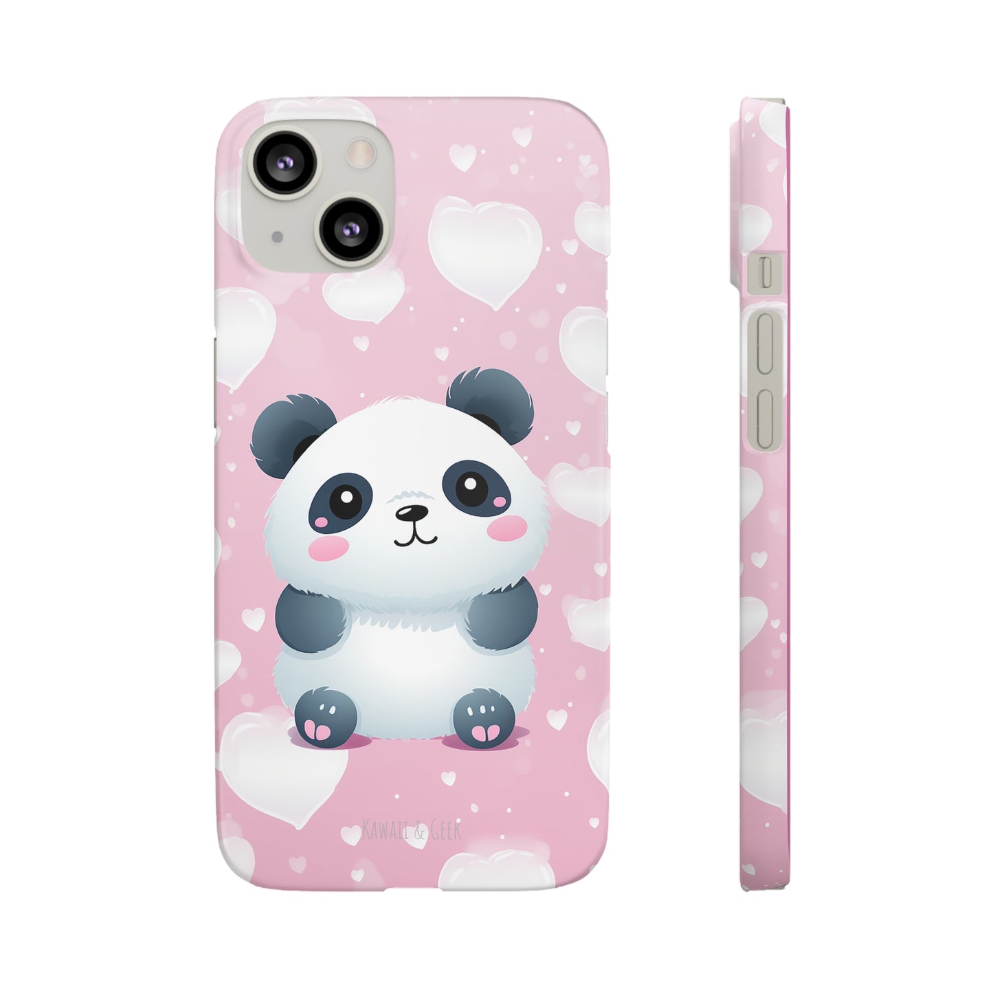 Cute Panda & Hearts Premium Phone Case