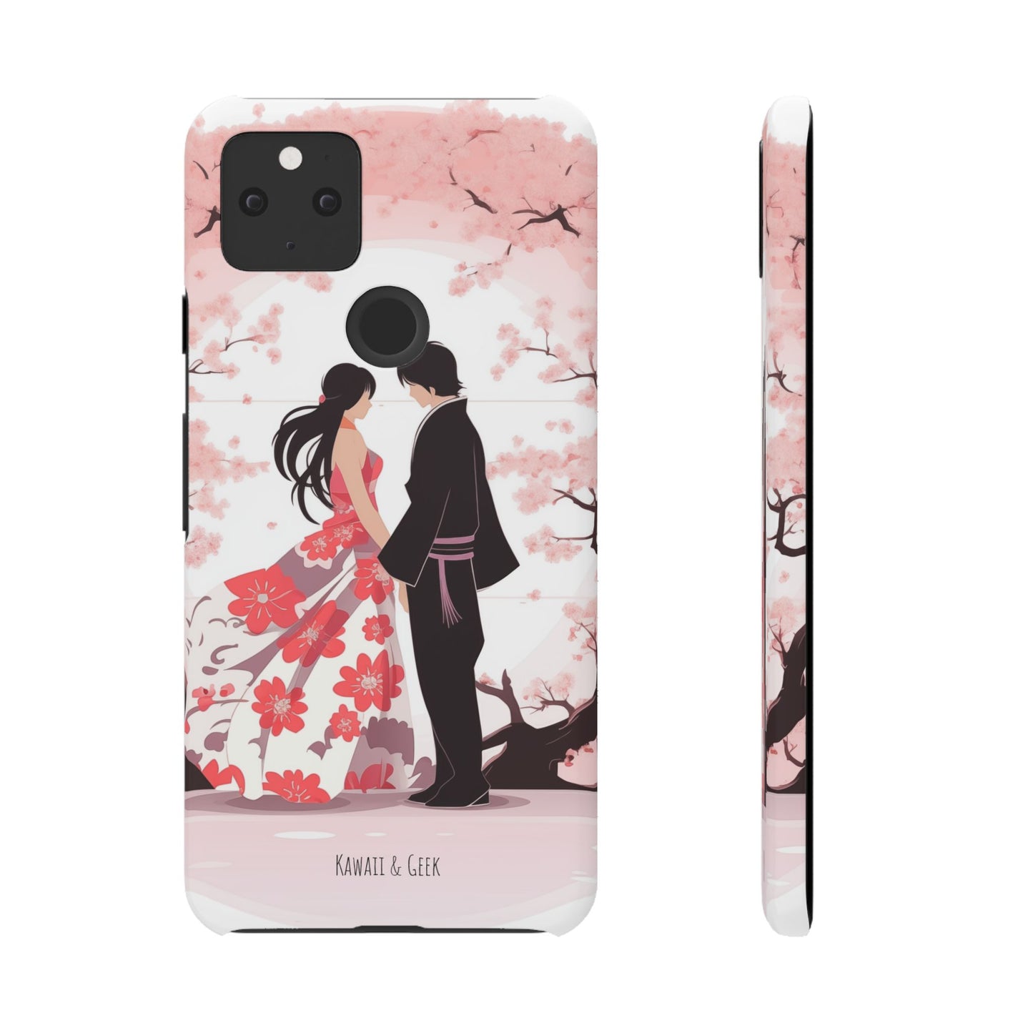 Japanese Blossom Love Premium Phone Case - Valentine's Cherry Tree Design
