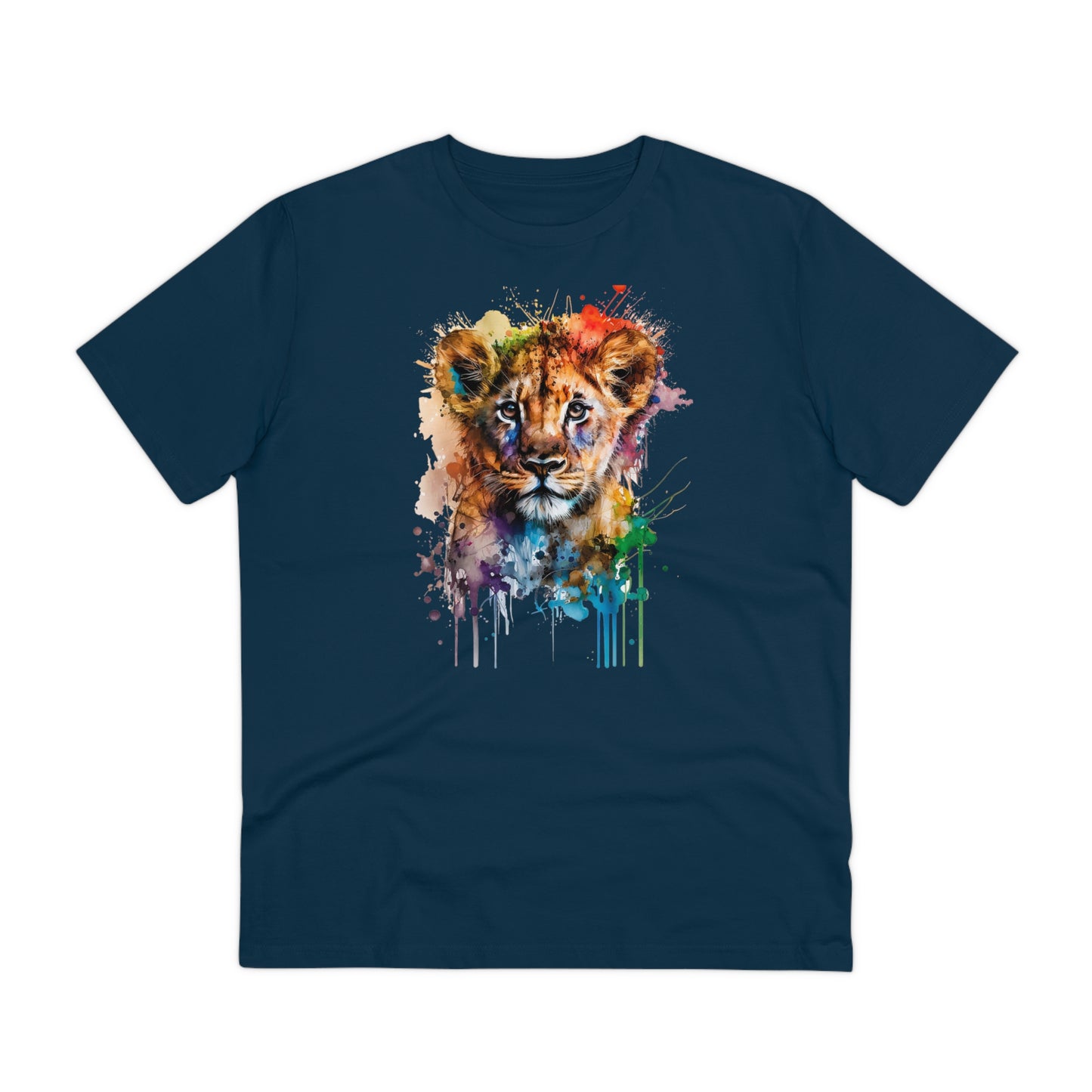 Cute Lion Cub in Watercolor Style Organic Unisex T-Shirt - Add Some Adorable and Eco-Friendly Style to Your Wardrobe