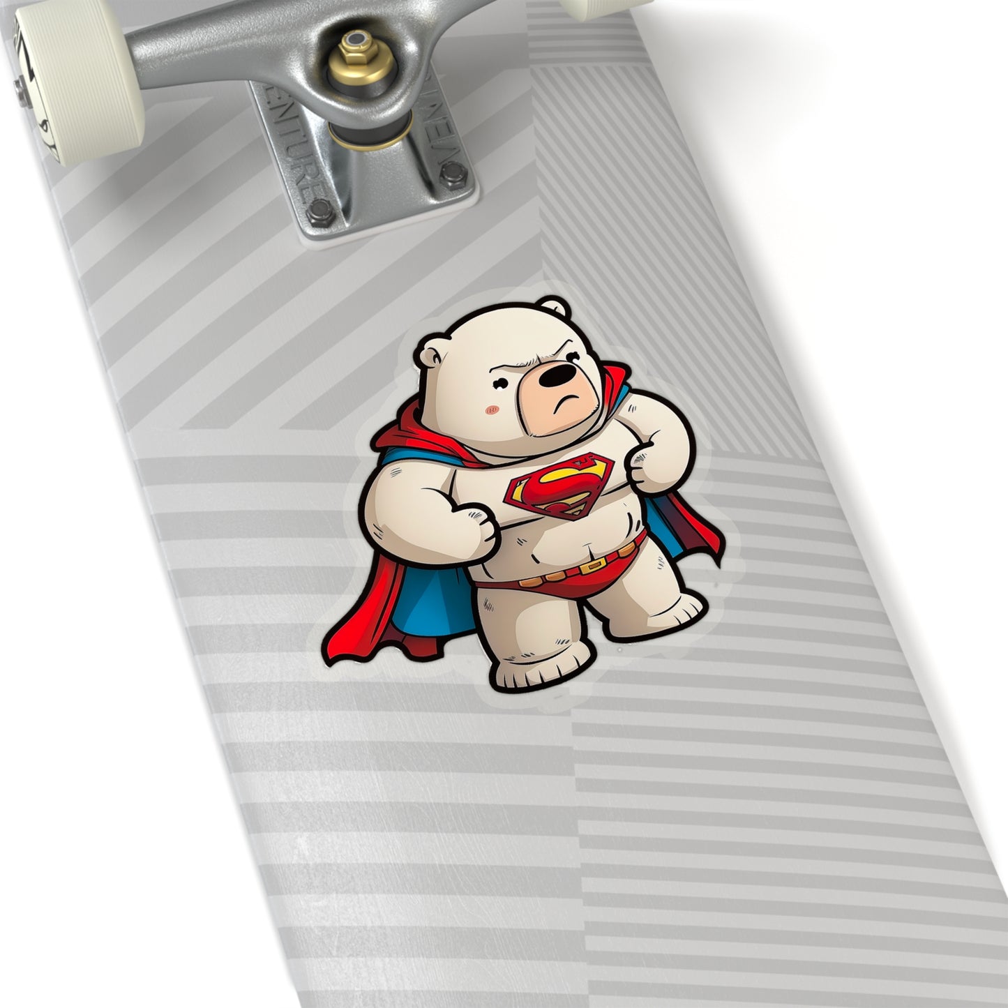 Majestic and Powerful Superman Polar Bear Sticker - Stand Strong with this Heroic Arctic Bear