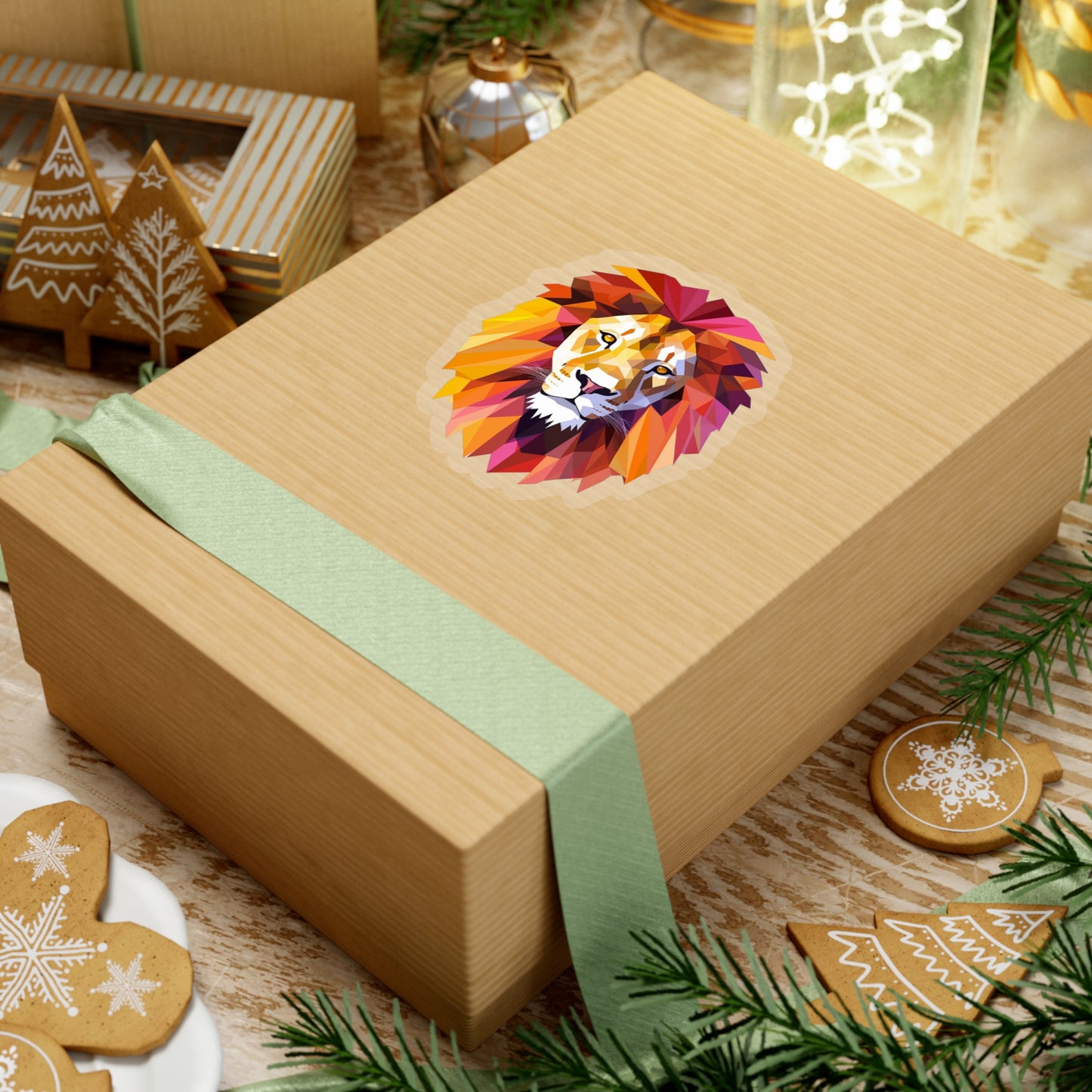 Lion Sticker - Roar with Geometric Majesty