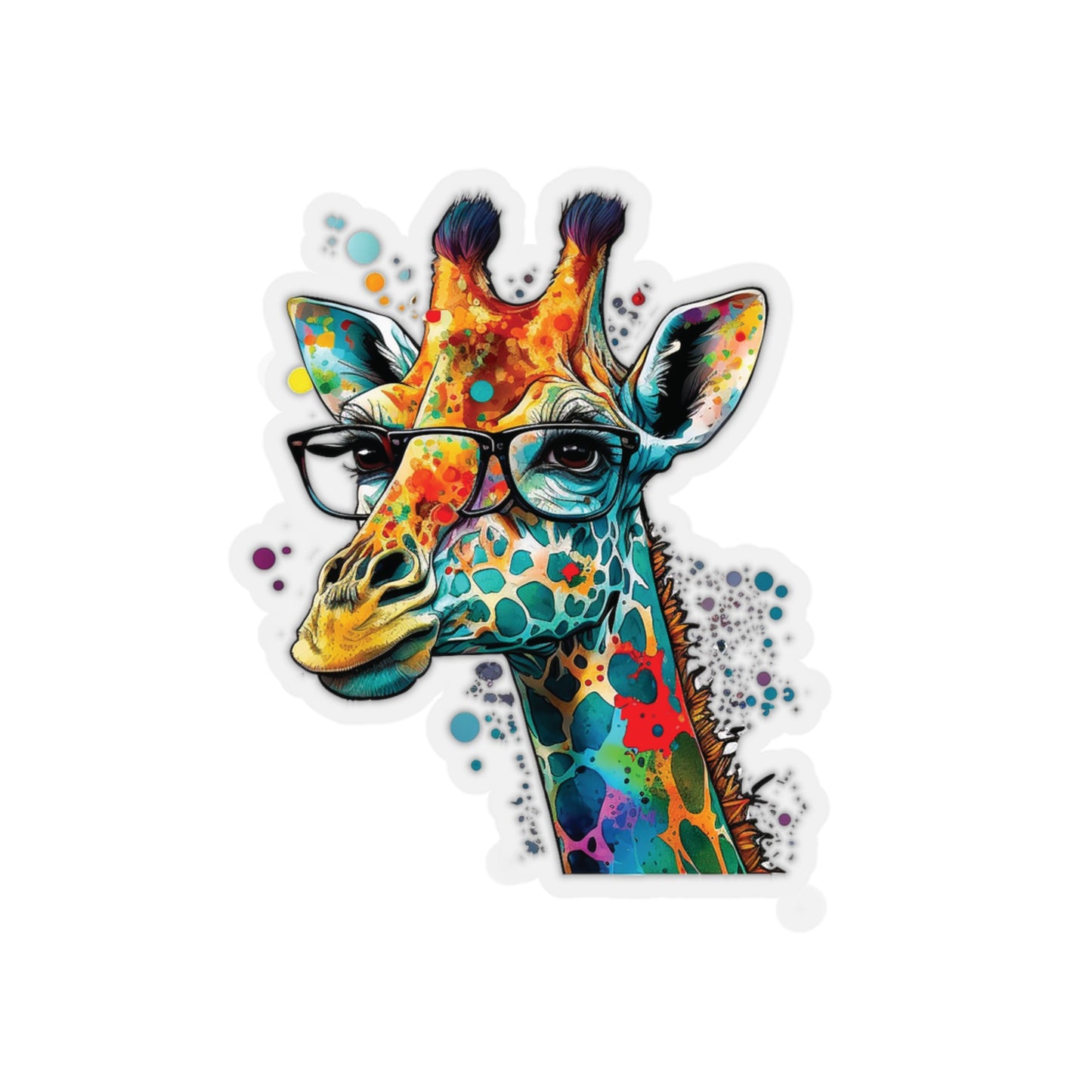 Giraffe Sticker - Add Some Pop-Art and Watercolor Style to Your Tech