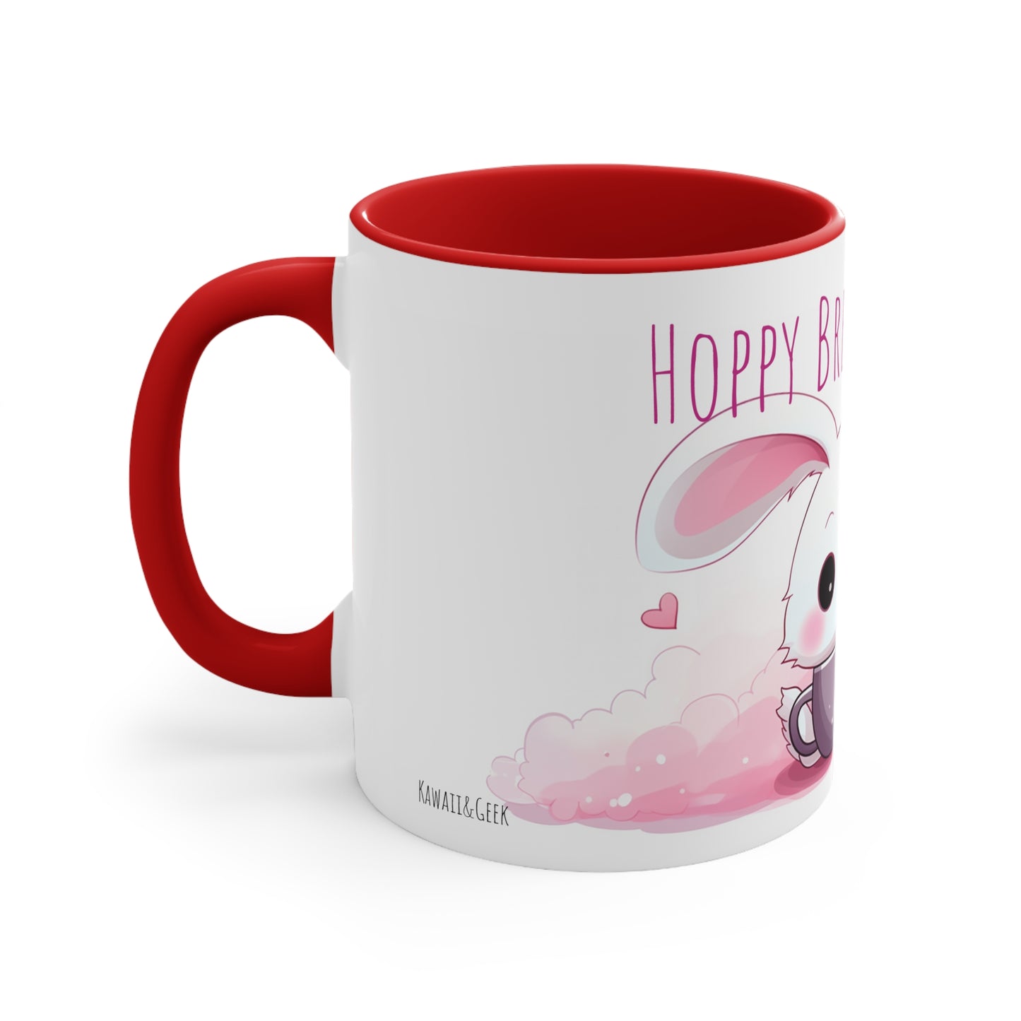 Kawaii Bunny Coffee Mug : "Hoppy Brew-tiful Day"