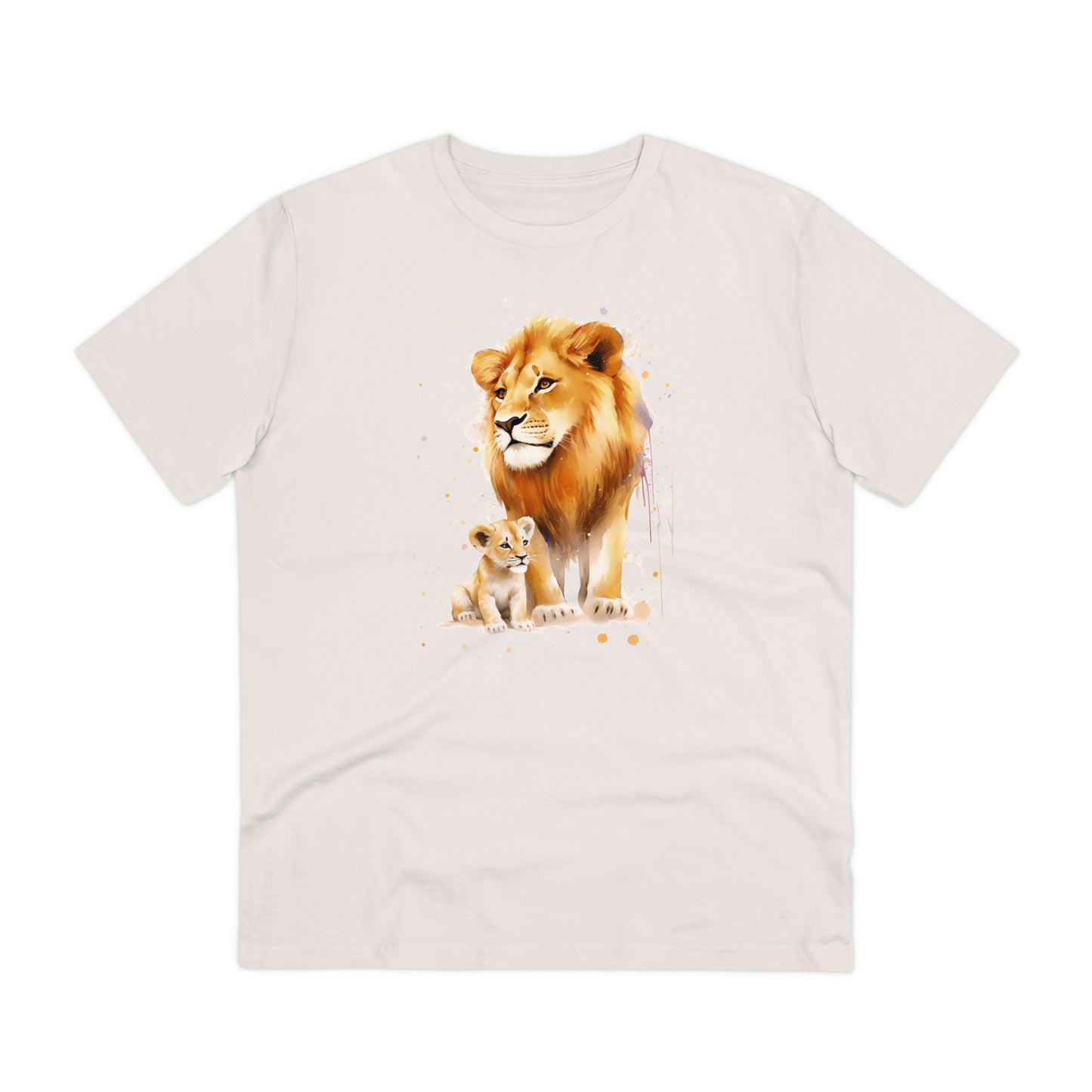 Lion King and Son Watercolor T-Shirt - Celebrate Father's Day with Nature's Majesty