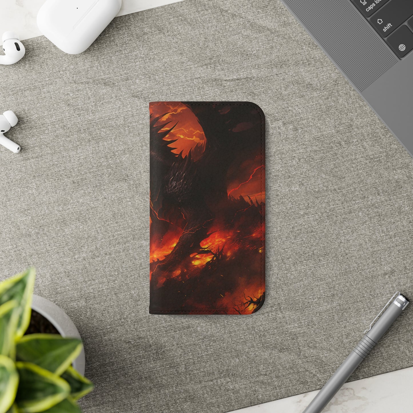Apocalyptic Red Dragon Flip Phone Case
