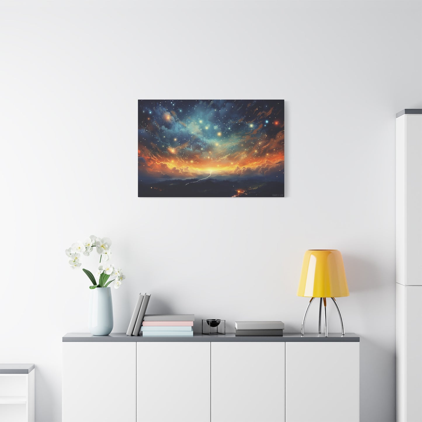 Night Sky Landscape Canvas - Immerse Yourself in a Breathtaking Starry Night