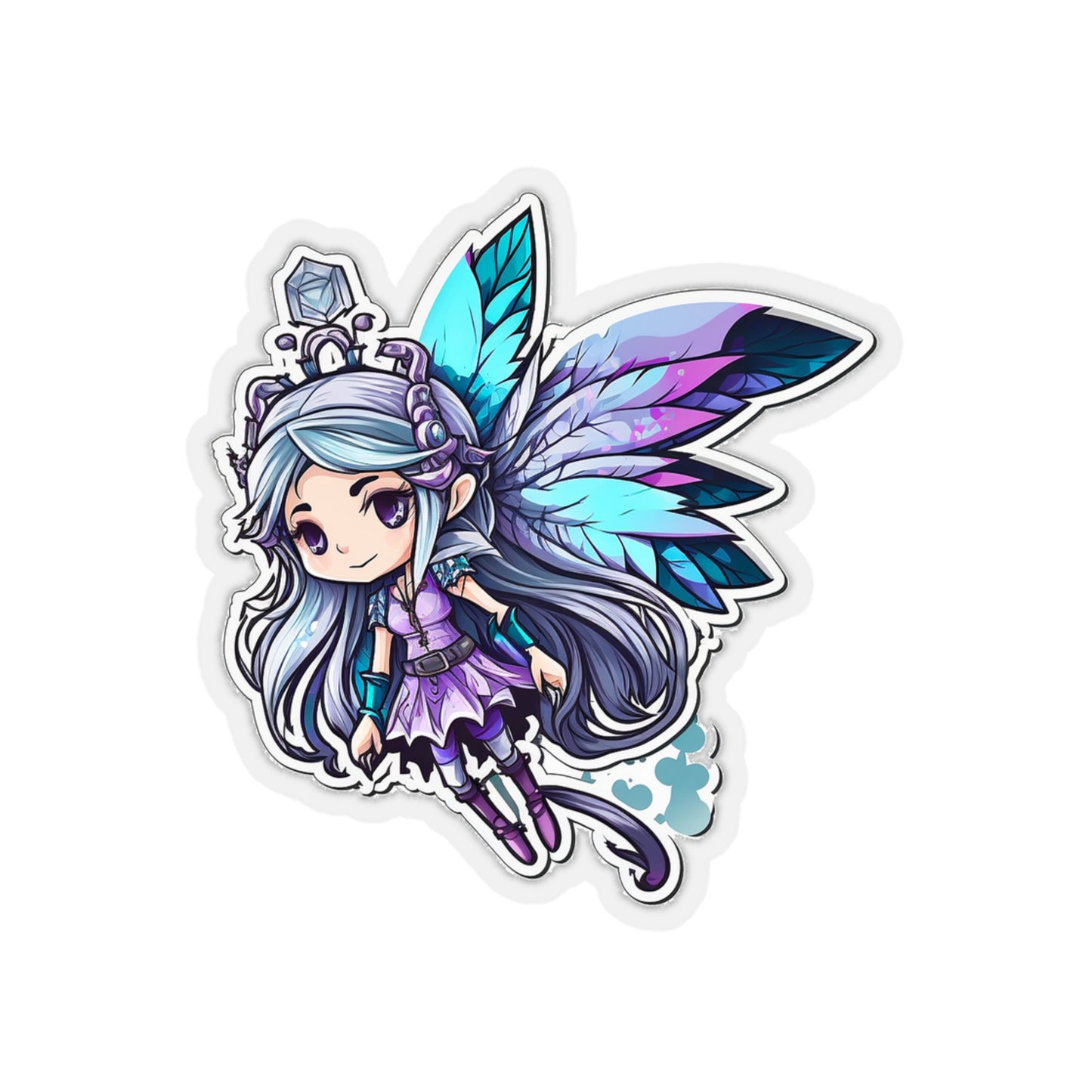 Kawaii Blue Fairy Sticker - Add Some Cute and Magical Style to Your Tech