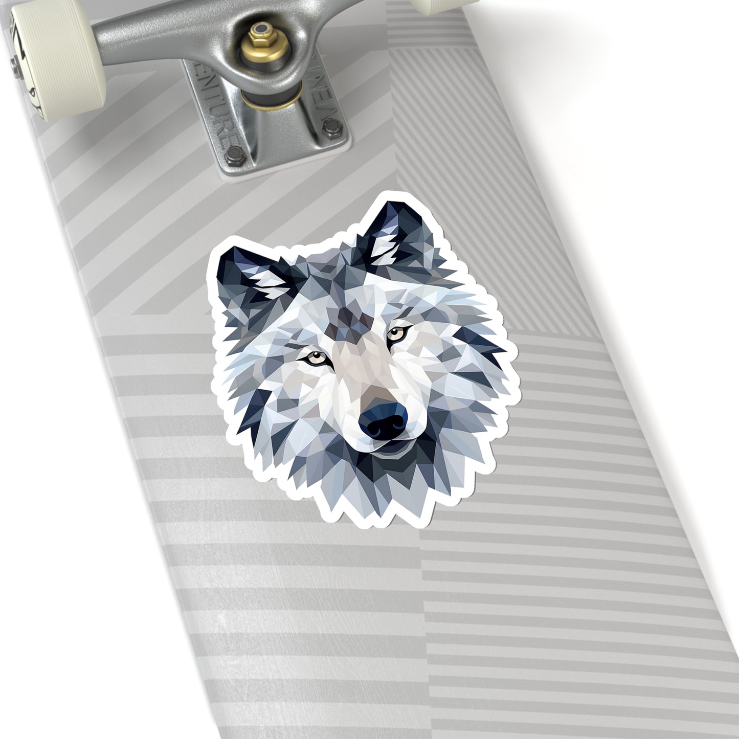 Geometric Facet Wolf Sticker