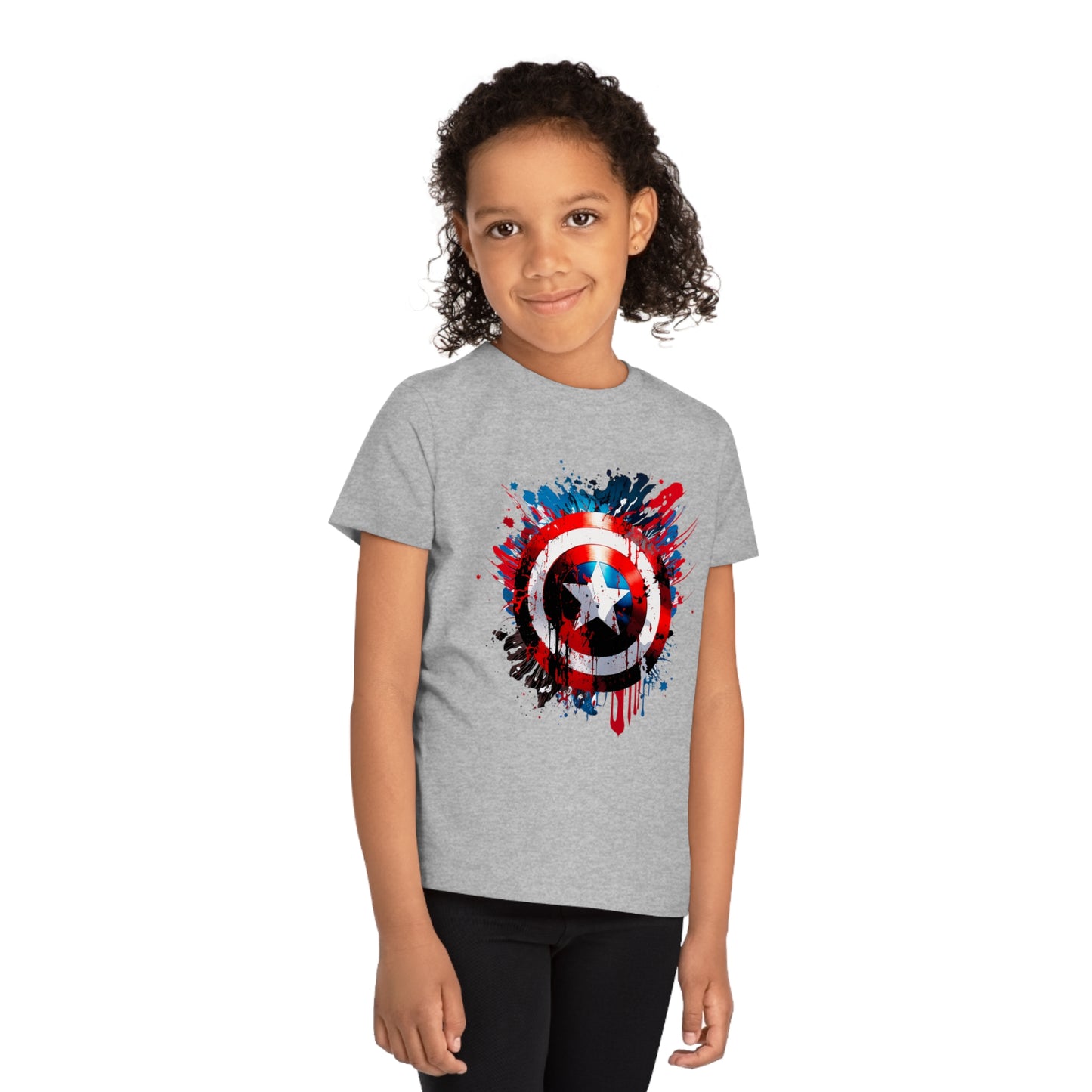 Captain America Shield Kids Eco-Friendly T-Shirt - Unleash Heroic Style with Sustainable Fashion